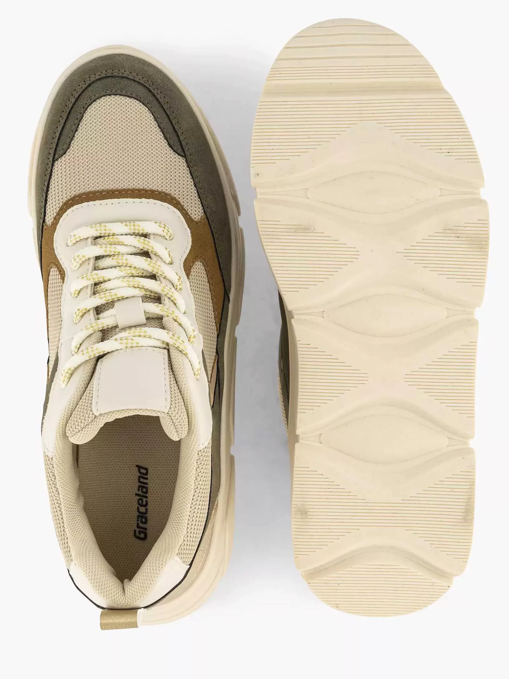 Ladies Graceland Beige Chunky Sneaker