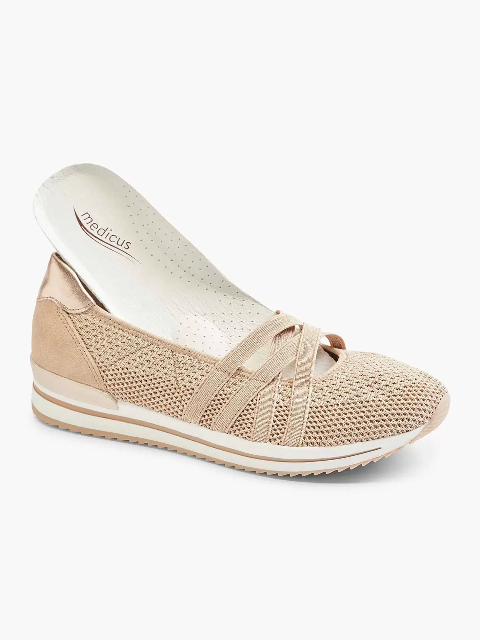 Ladies Medicus Beige Comfort Slip-On