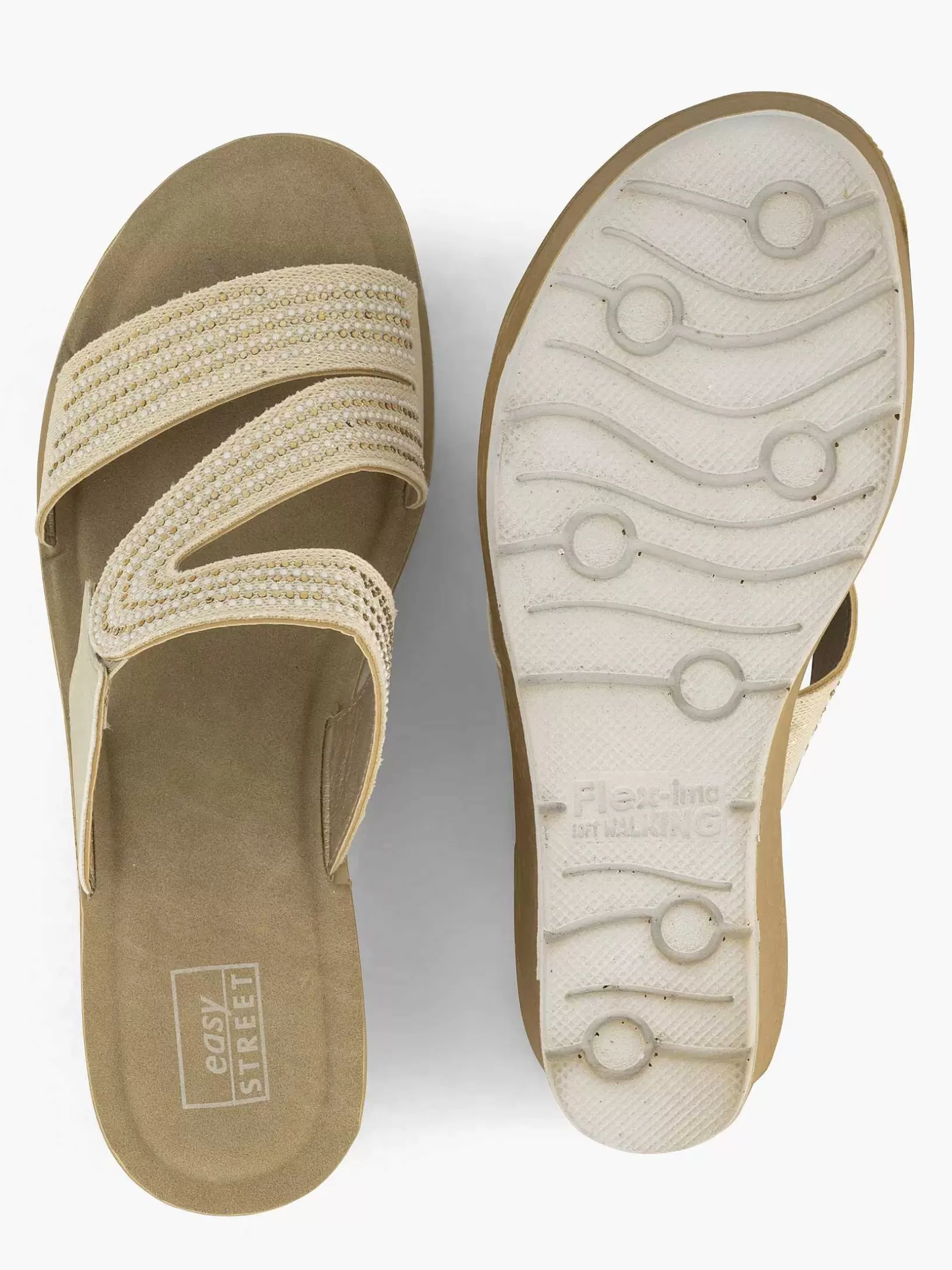 Ladies Easy Street Beige Comfort Slipper