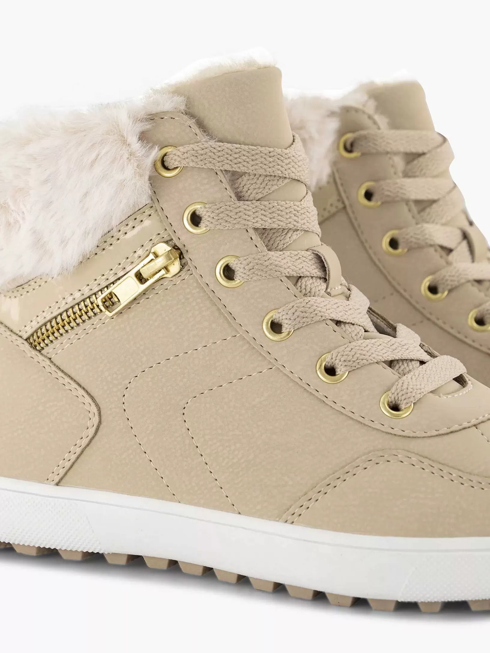 Ladies Graceland Beige High Sneaker