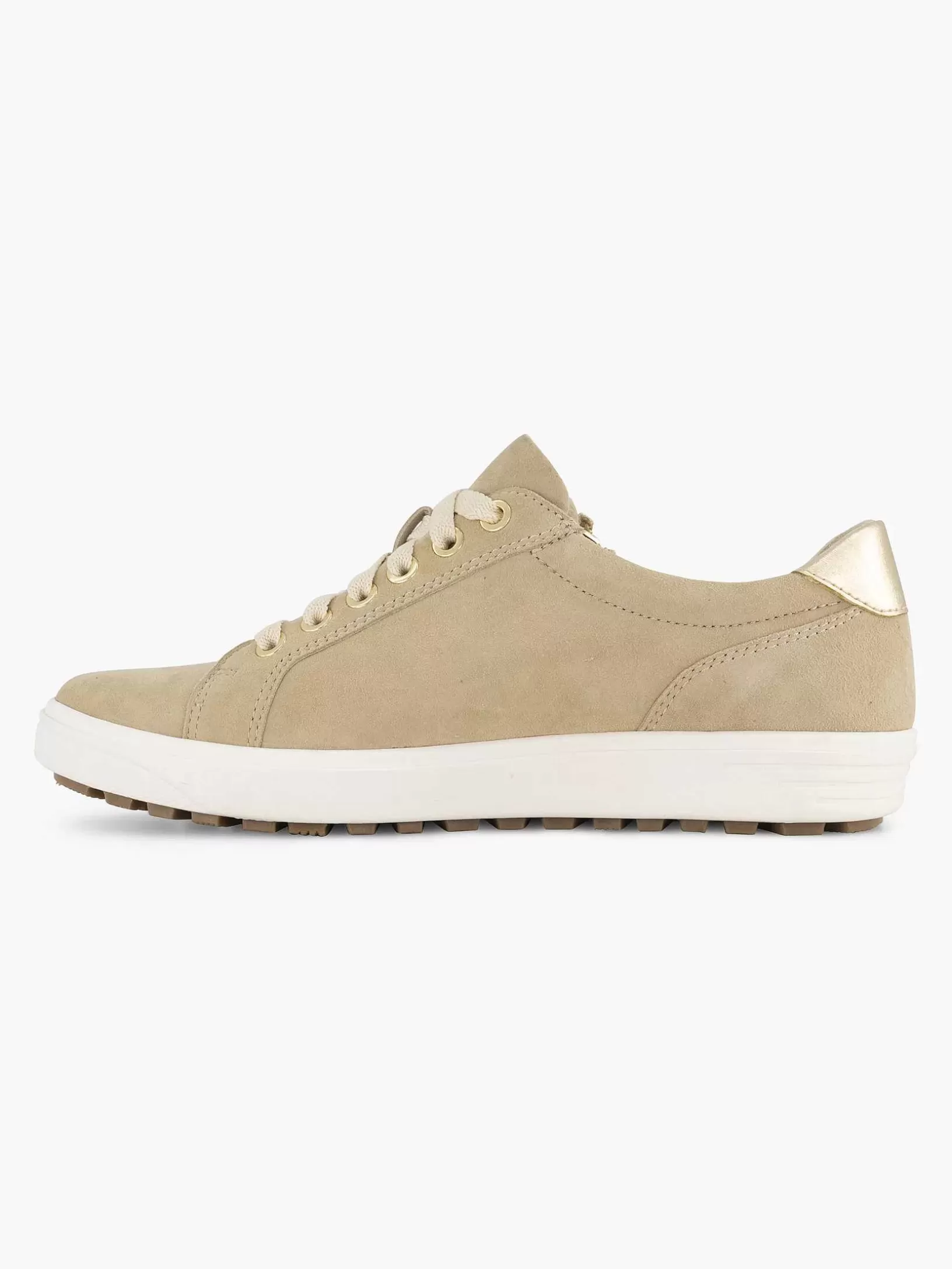 Ladies Medicus Beige Leather Comfort Sneaker