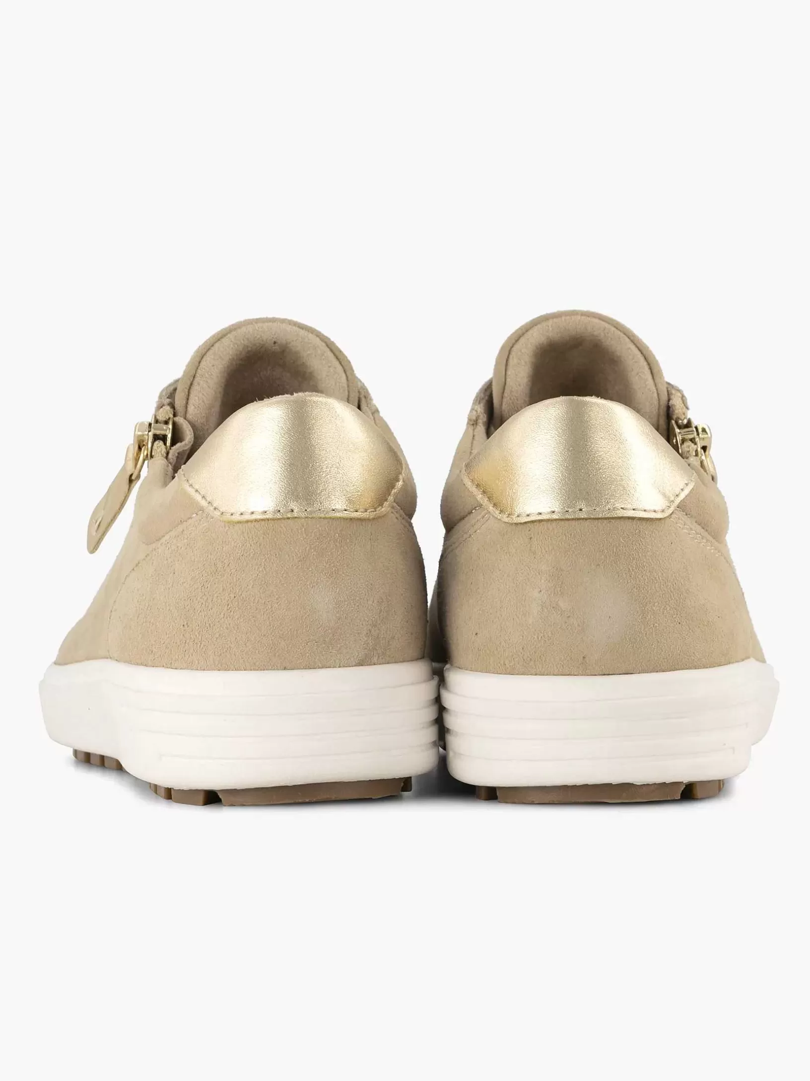 Ladies Medicus Beige Leather Comfort Sneaker