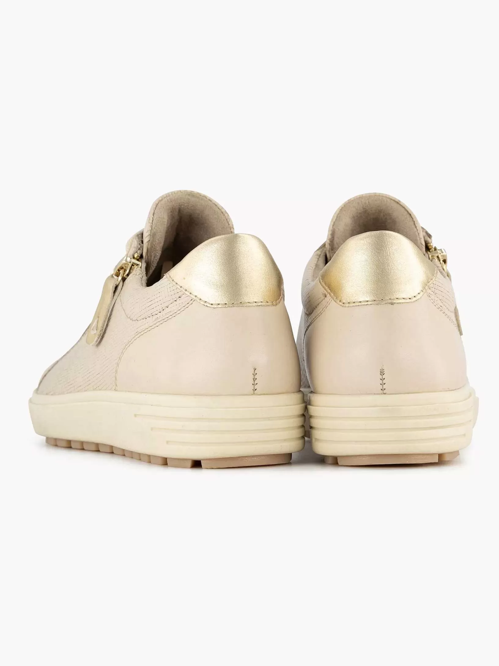 Ladies Medicus Beige Leather Sneaker