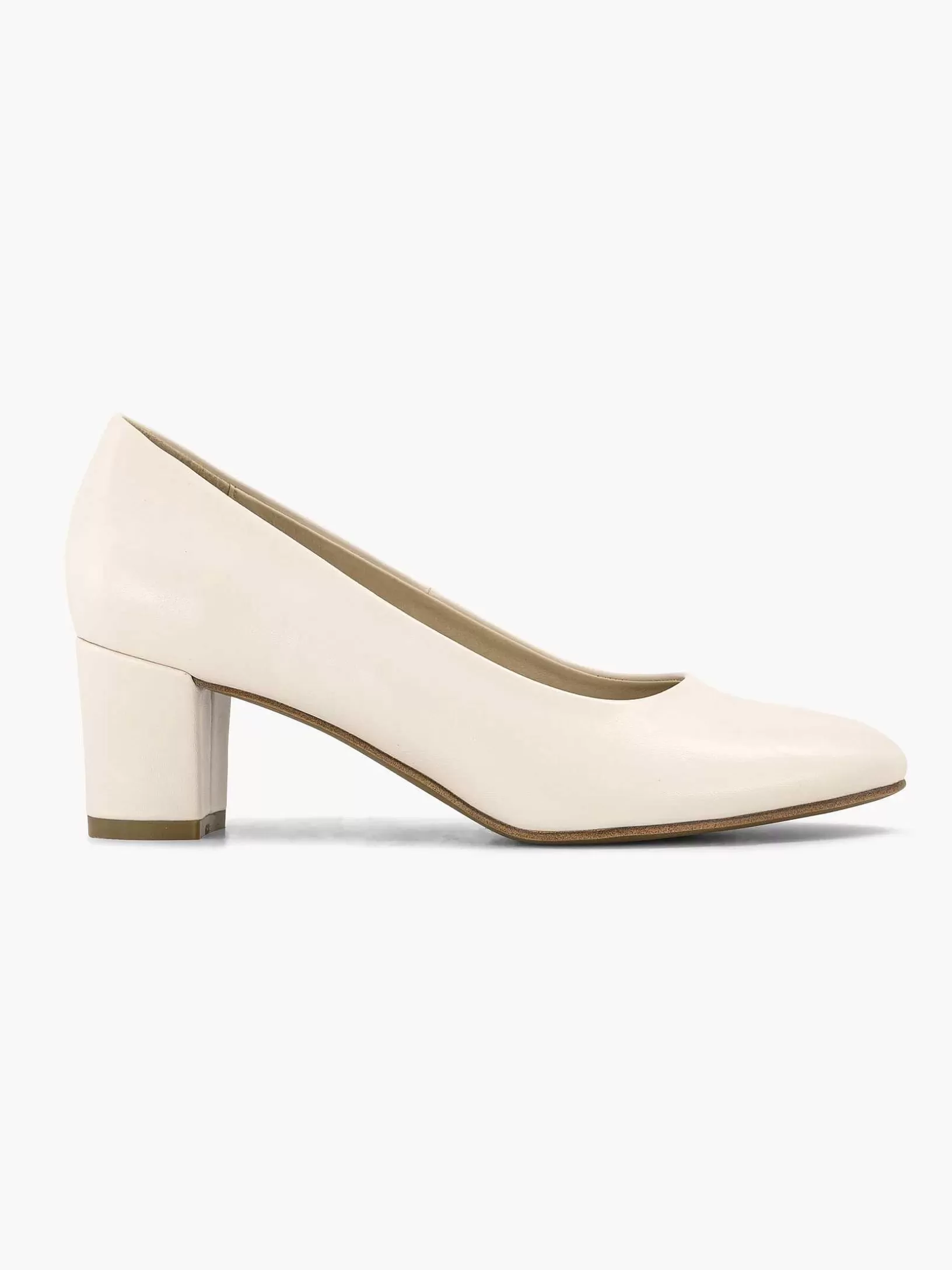 Ladies Graceland Beige Pump Block Heel