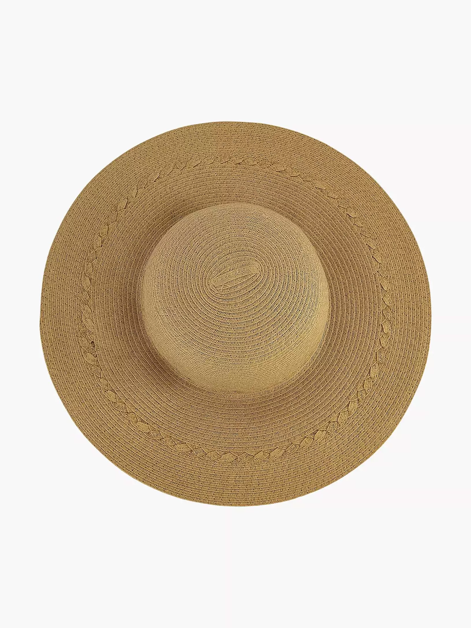 Ladies Graceland Beige Wicker Beach Hat