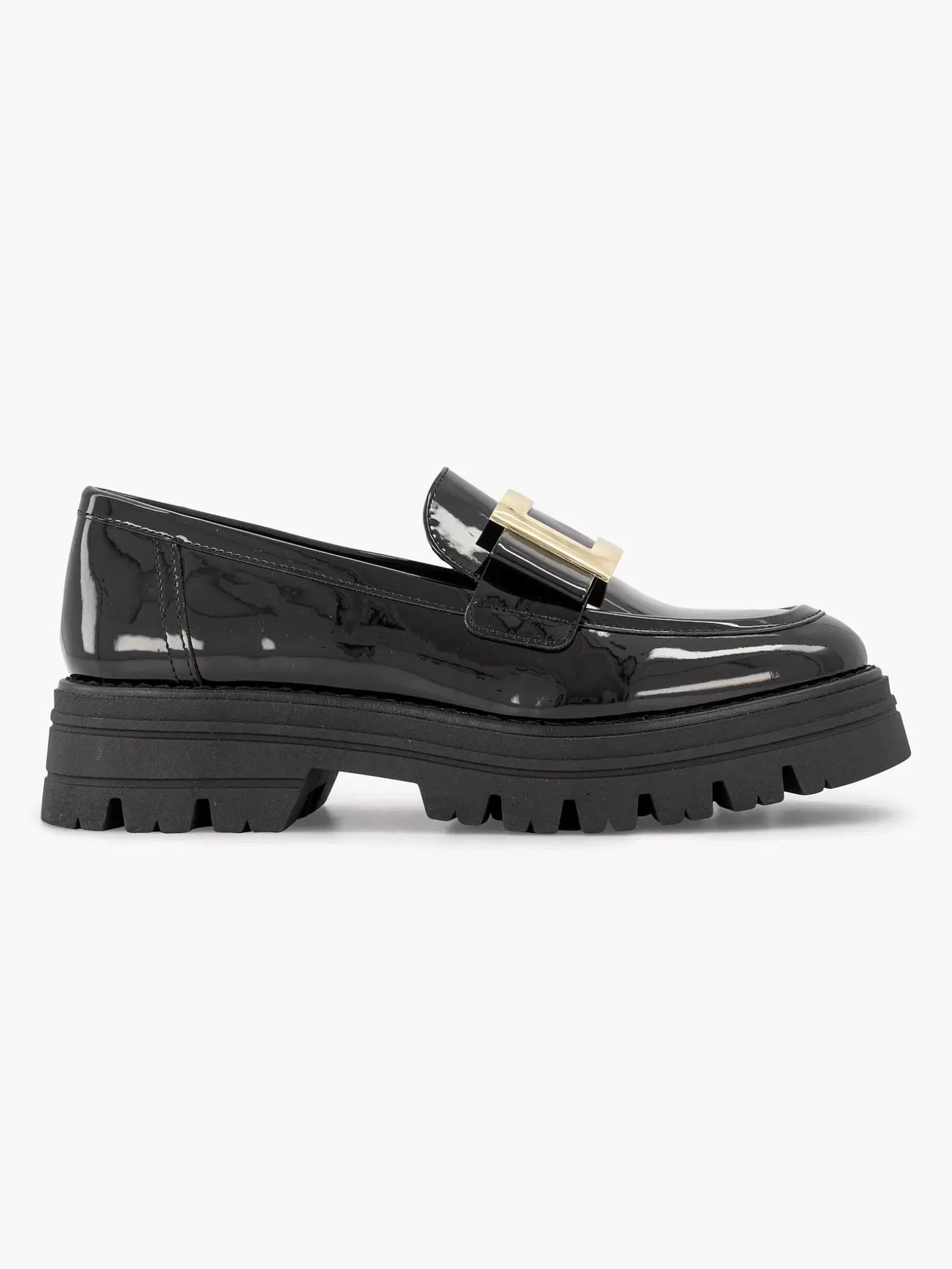 Ladies Oxmox Black Chunky Loafer Patent