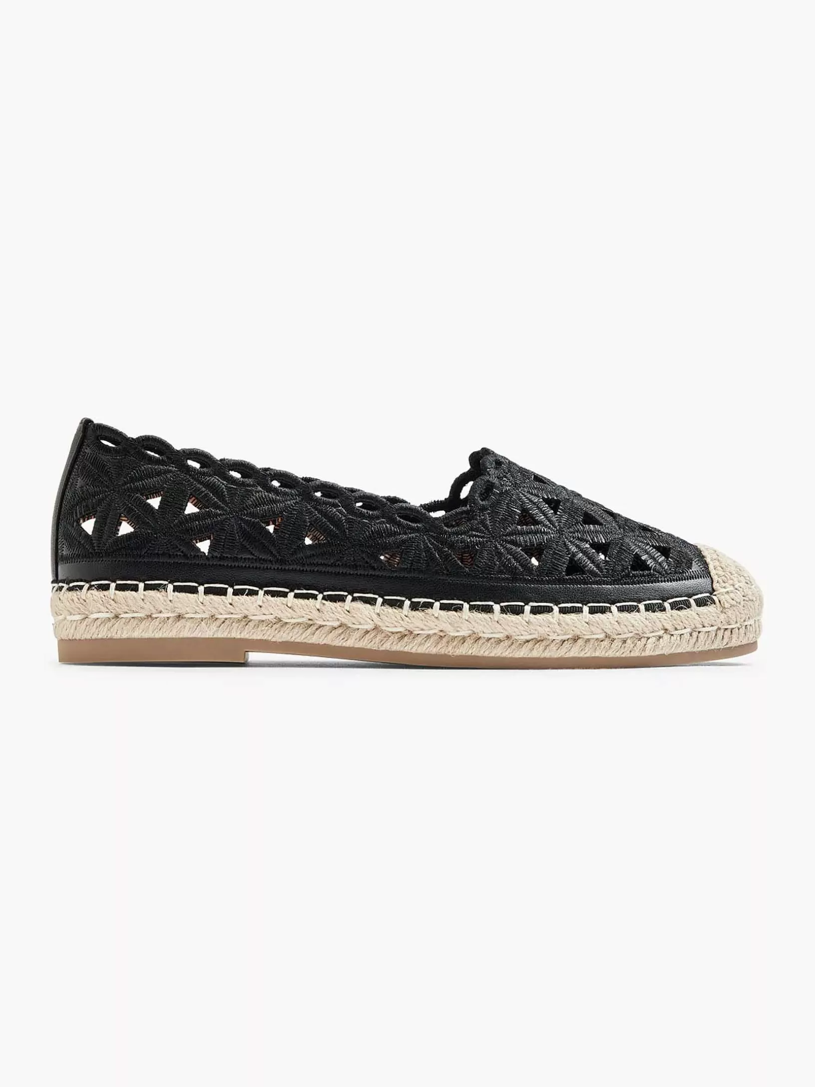 Ladies Graceland Black Espadrille Lace