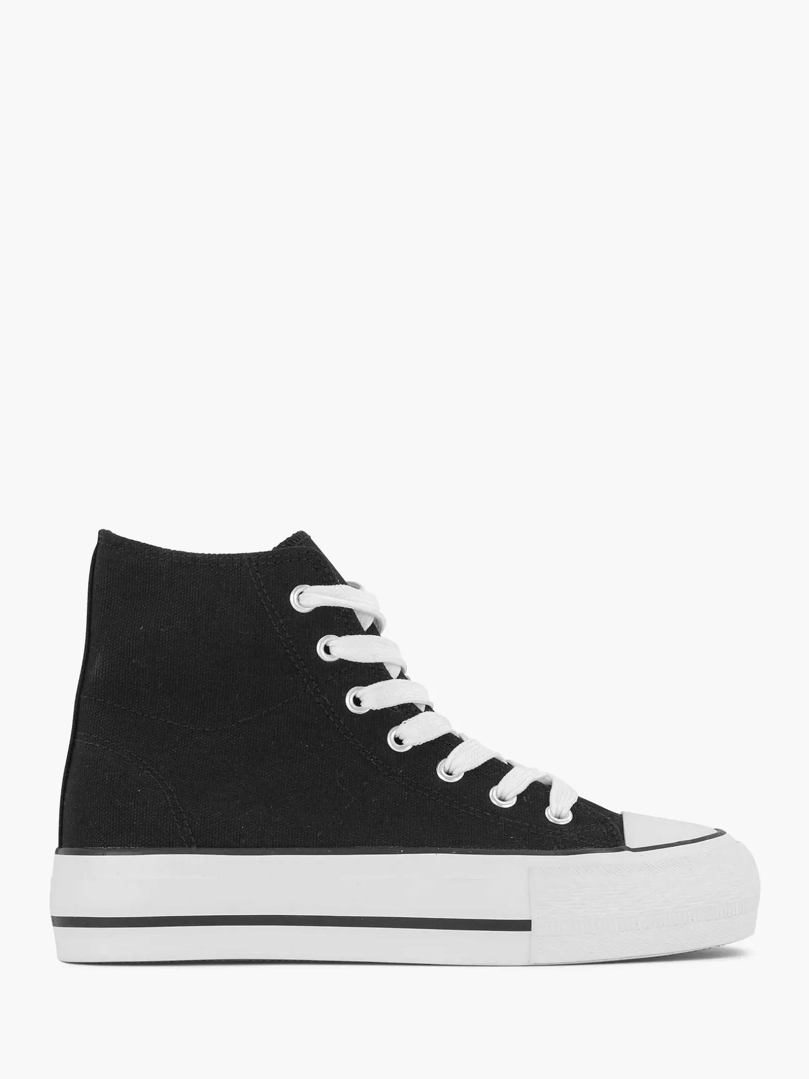 Ladies Graceland Black High Canvas Sneaker