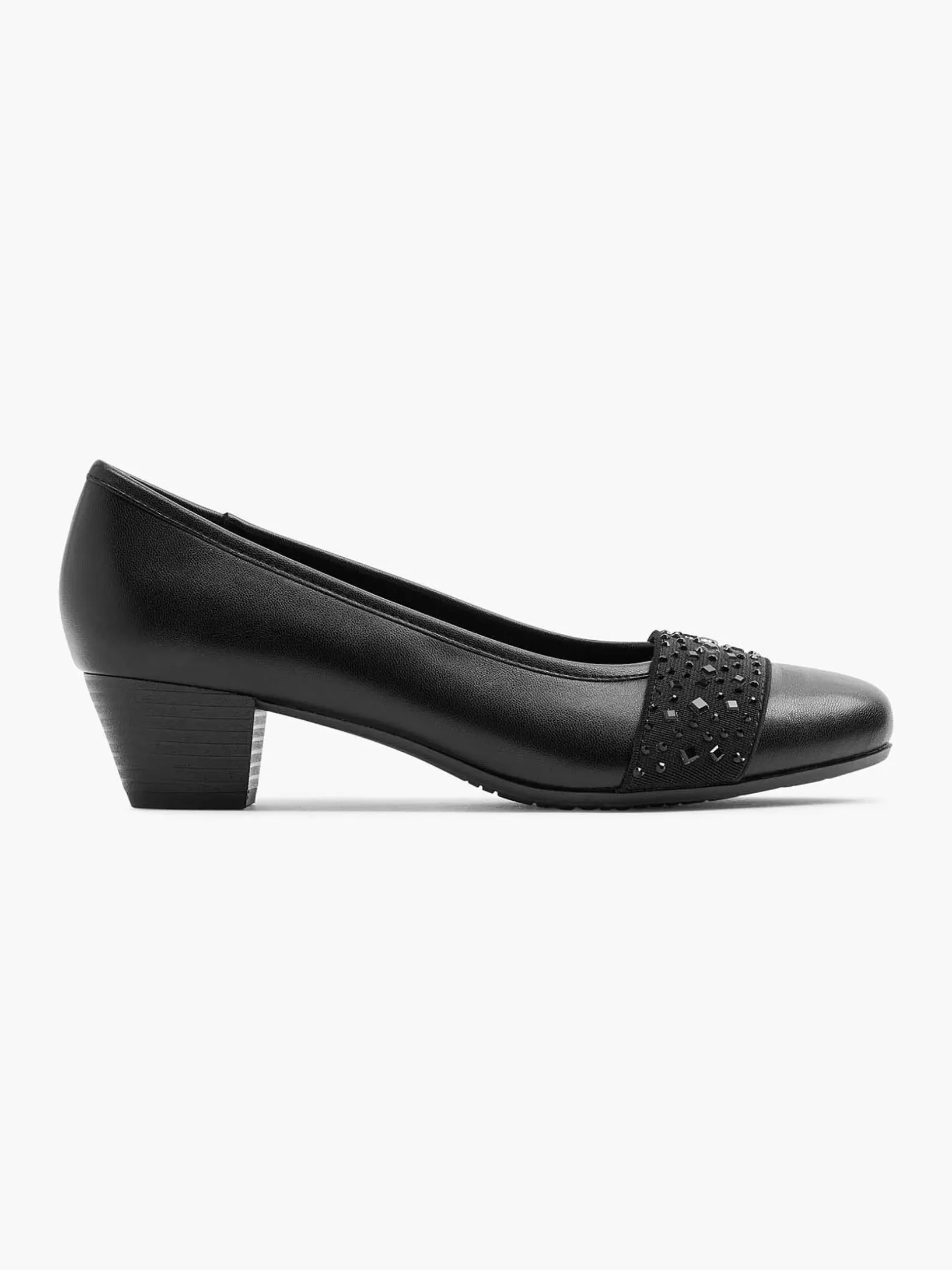 Ladies Easy Street Black Leather Pump