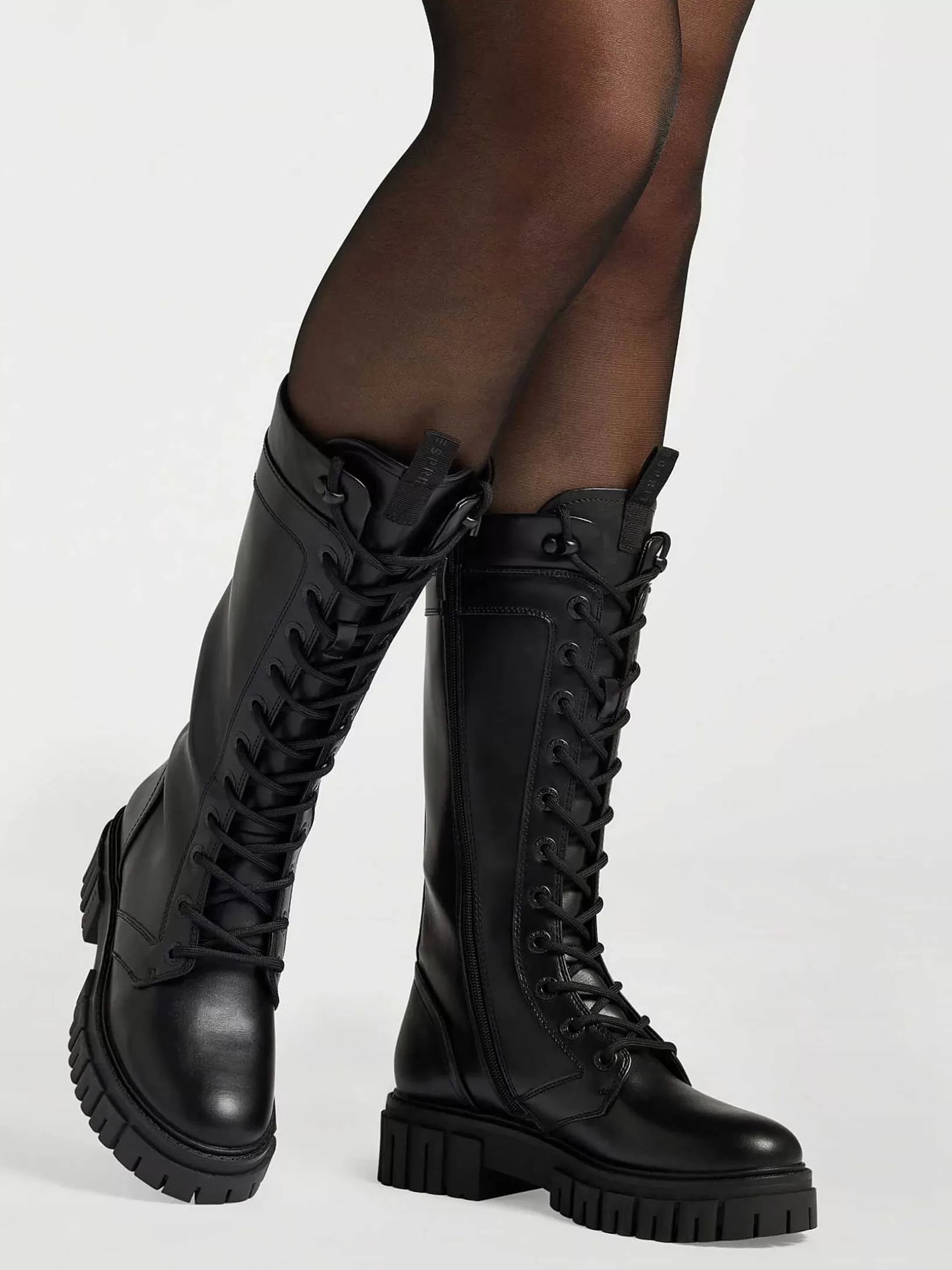 Ladies Esprit Black Long Lace Boot