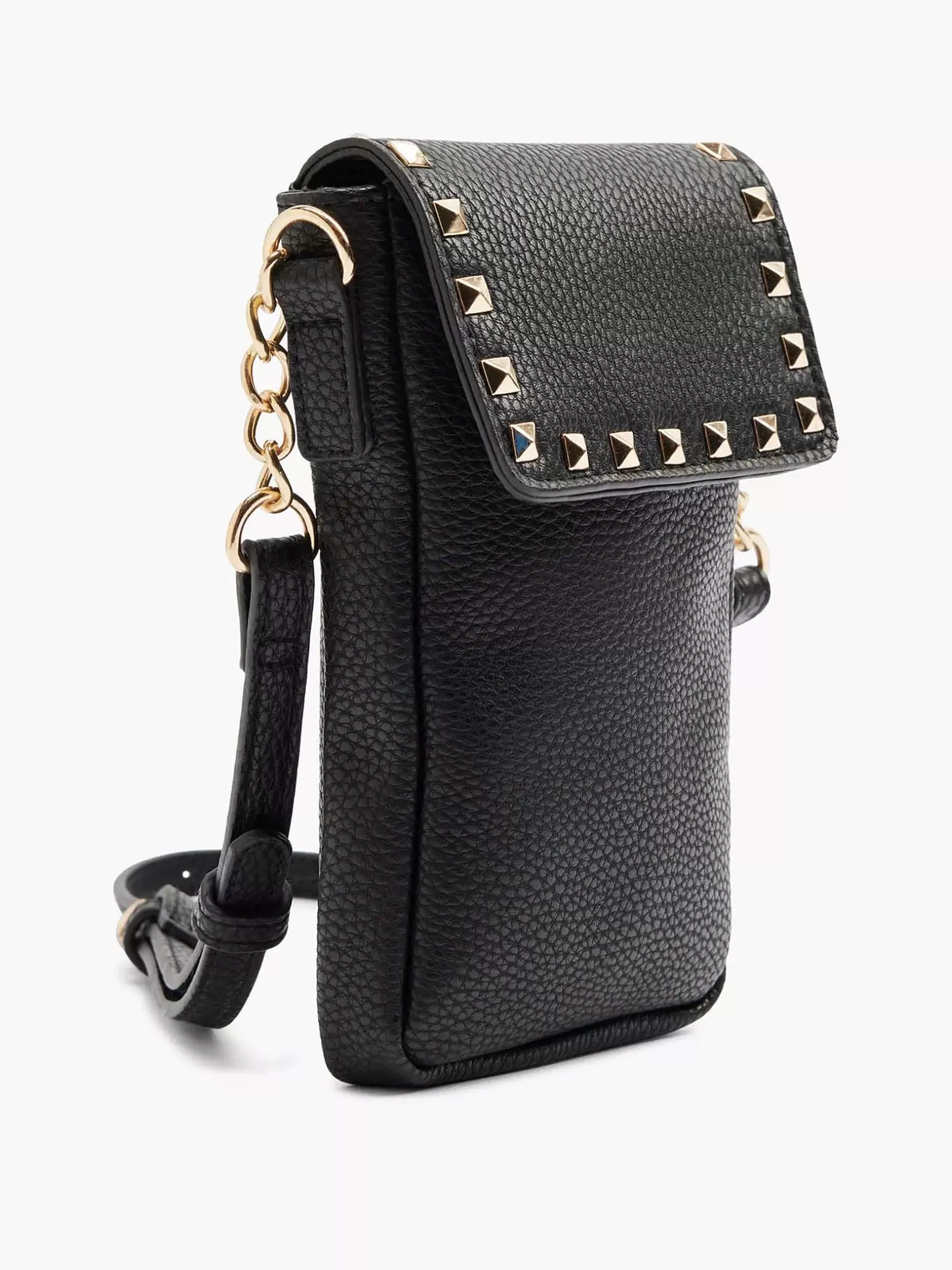 Ladies Oxmox Black Phone Bag Studs