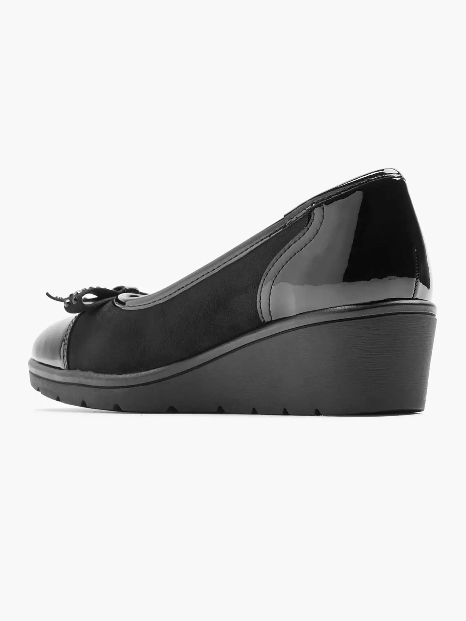 Ladies Graceland Black Pump Wedge Heel