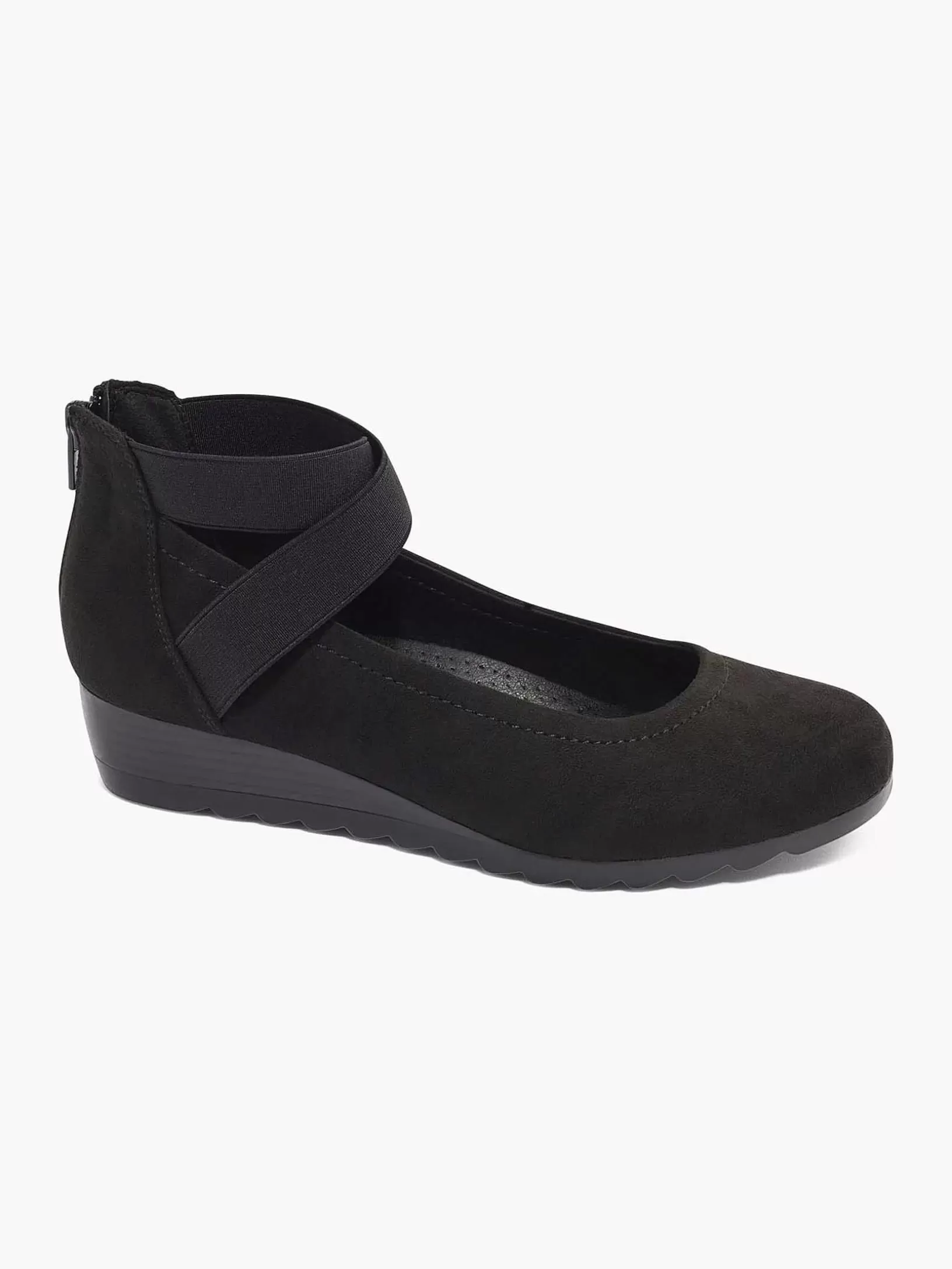 Ladies Graceland Black Pump Wedge Heel