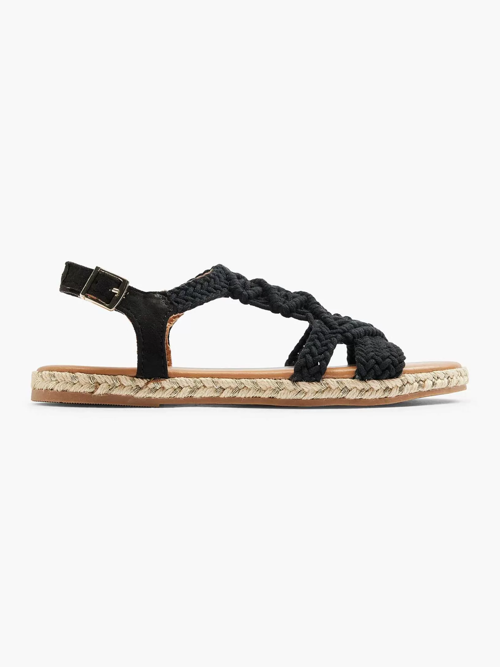 Ladies Graceland Black Sandal Rope