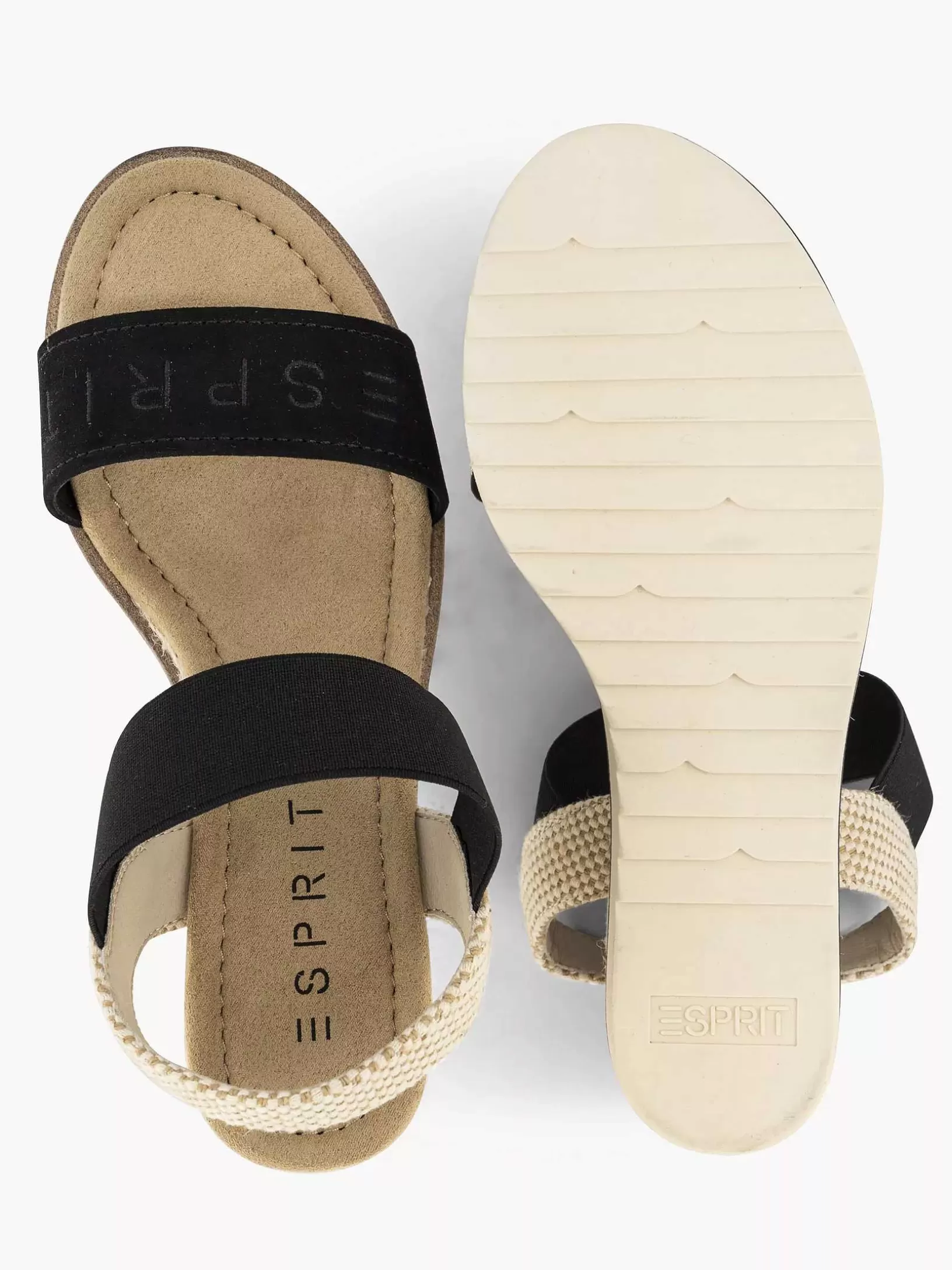 Ladies Esprit Black Sandalette Wedge Heel