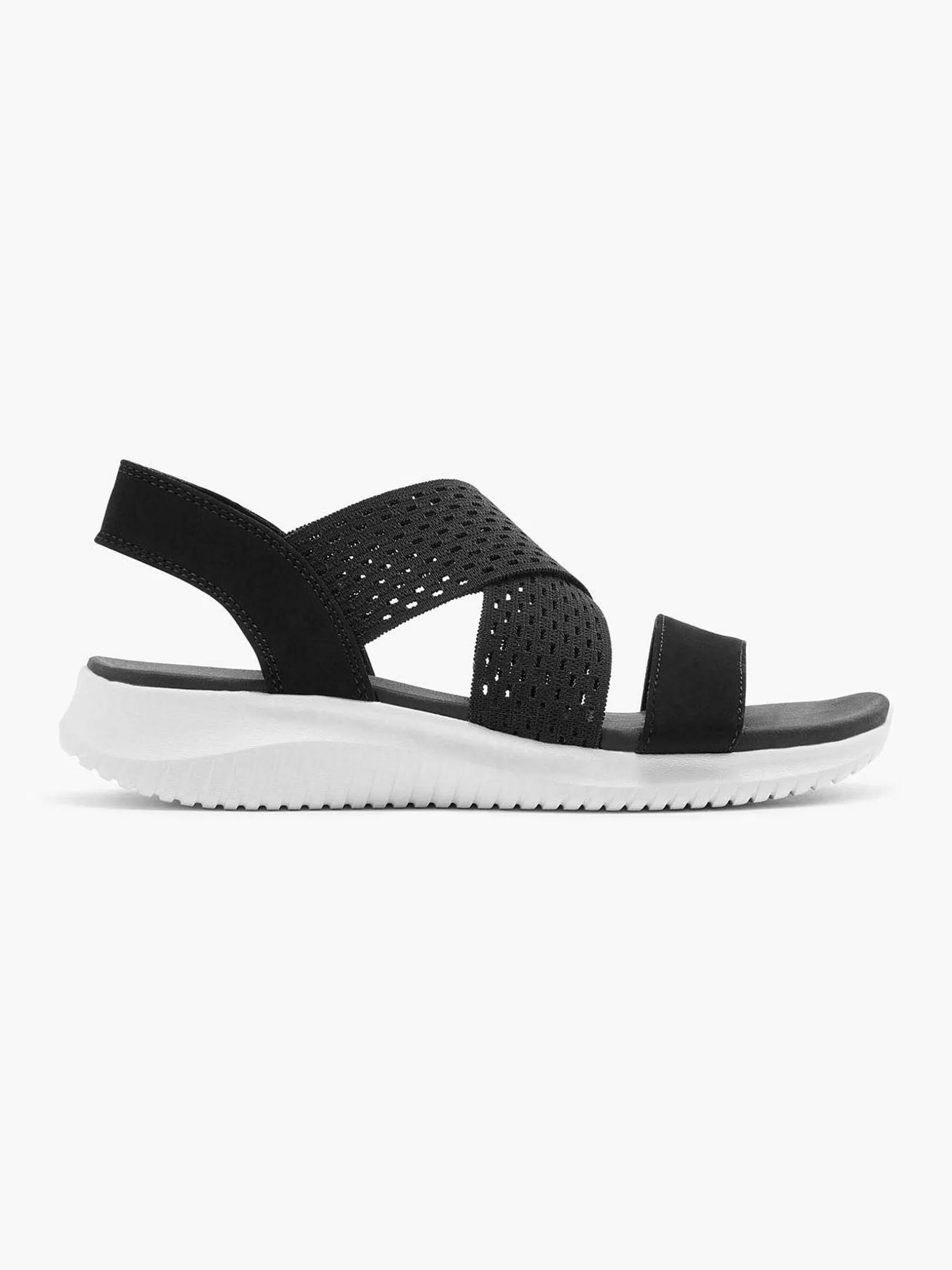 Ladies Skechers Black Sandals Neon Star