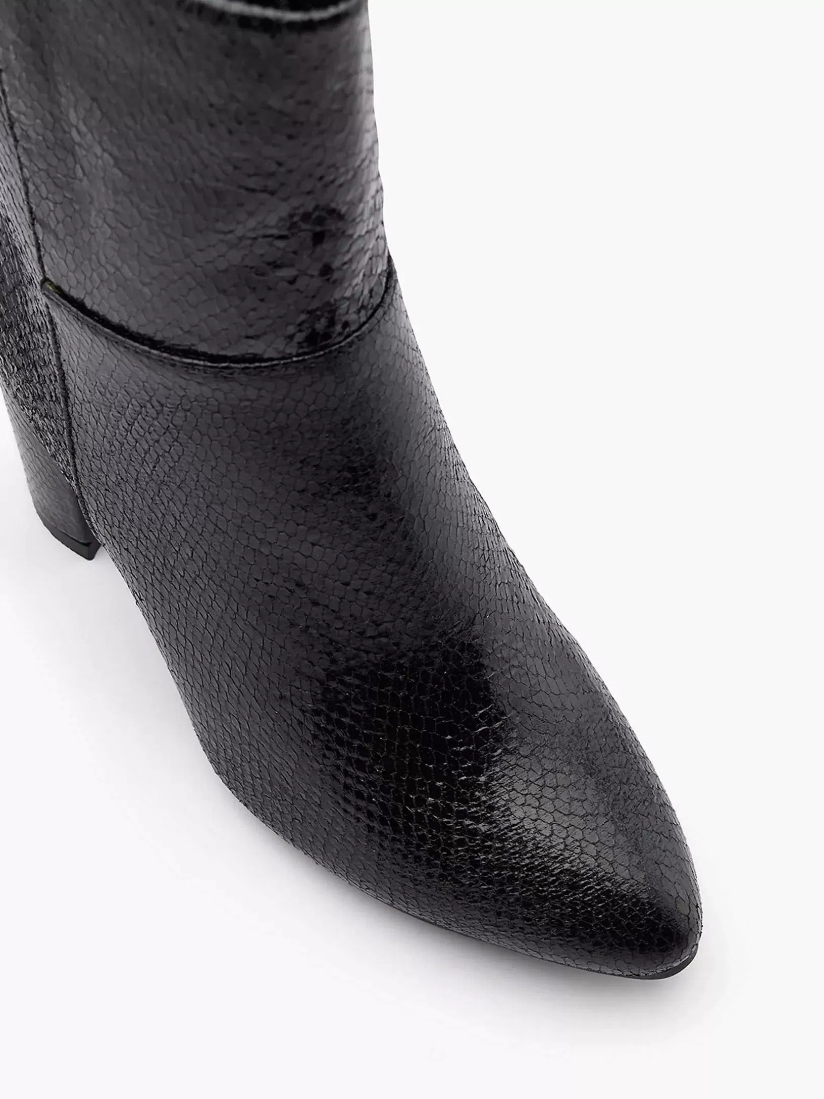 Ladies Oxmox Black Snake Print Ankle Boot