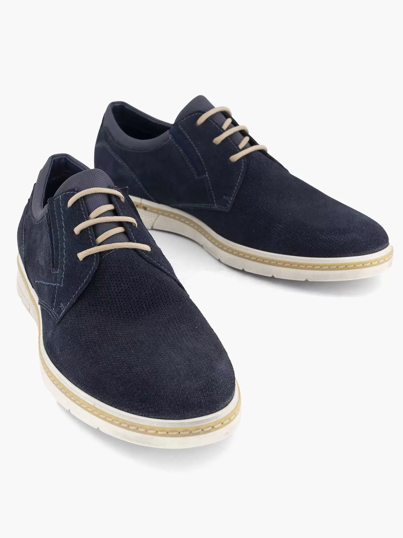 Gentlemen Gallus Blue Leather Lace-Up Shoe