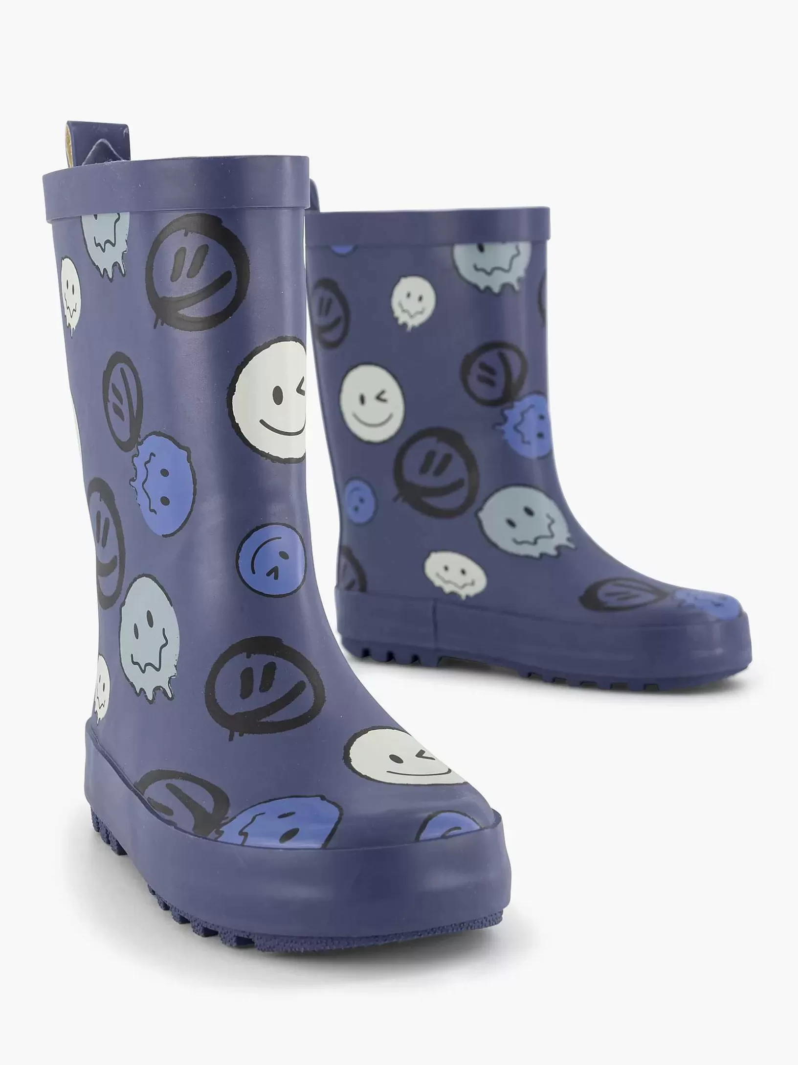 Children Landrover Blue Rain Boot Smiley