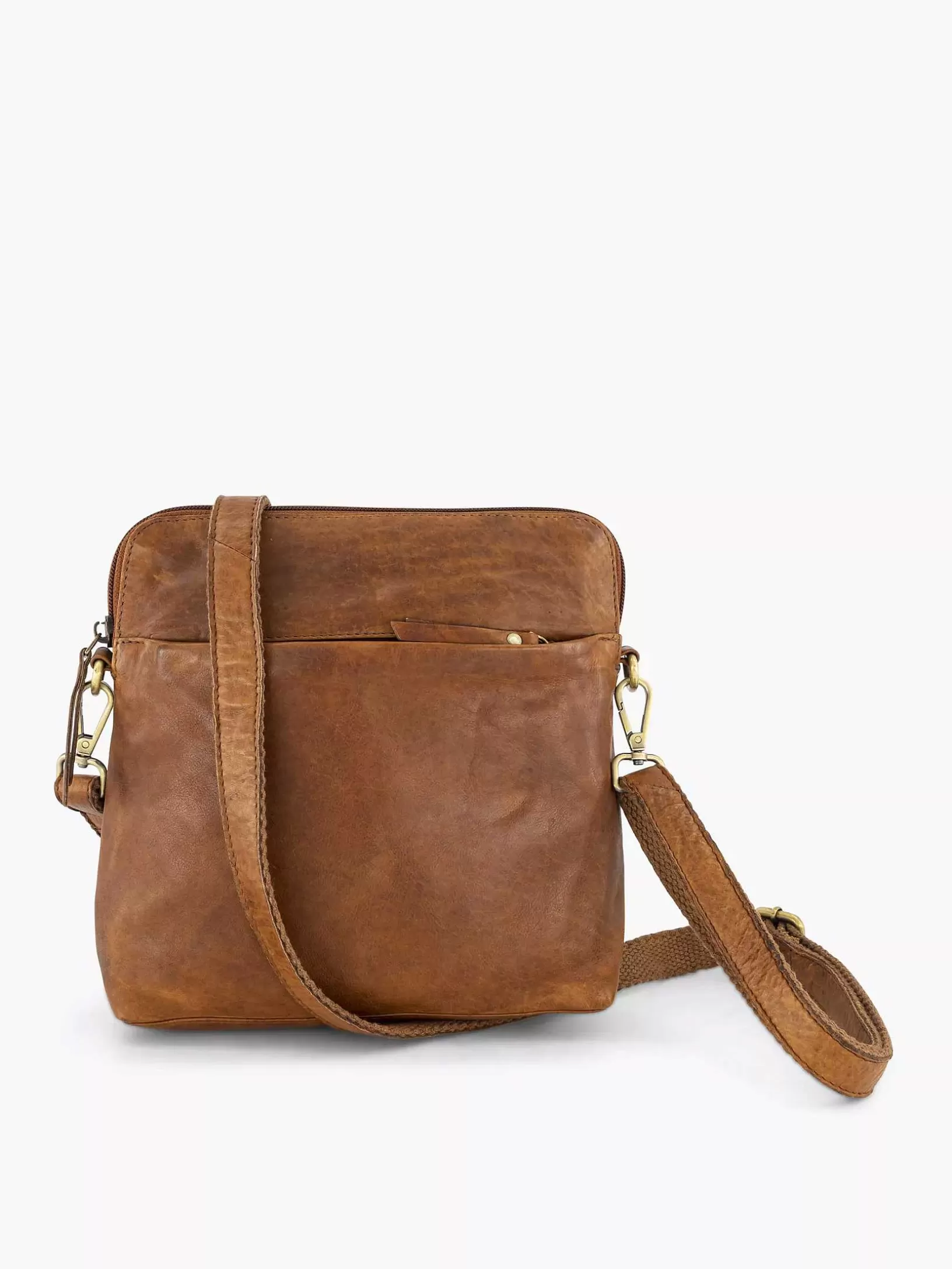 Ladies 5th Avenue Cognac Leather Shoulder Bag