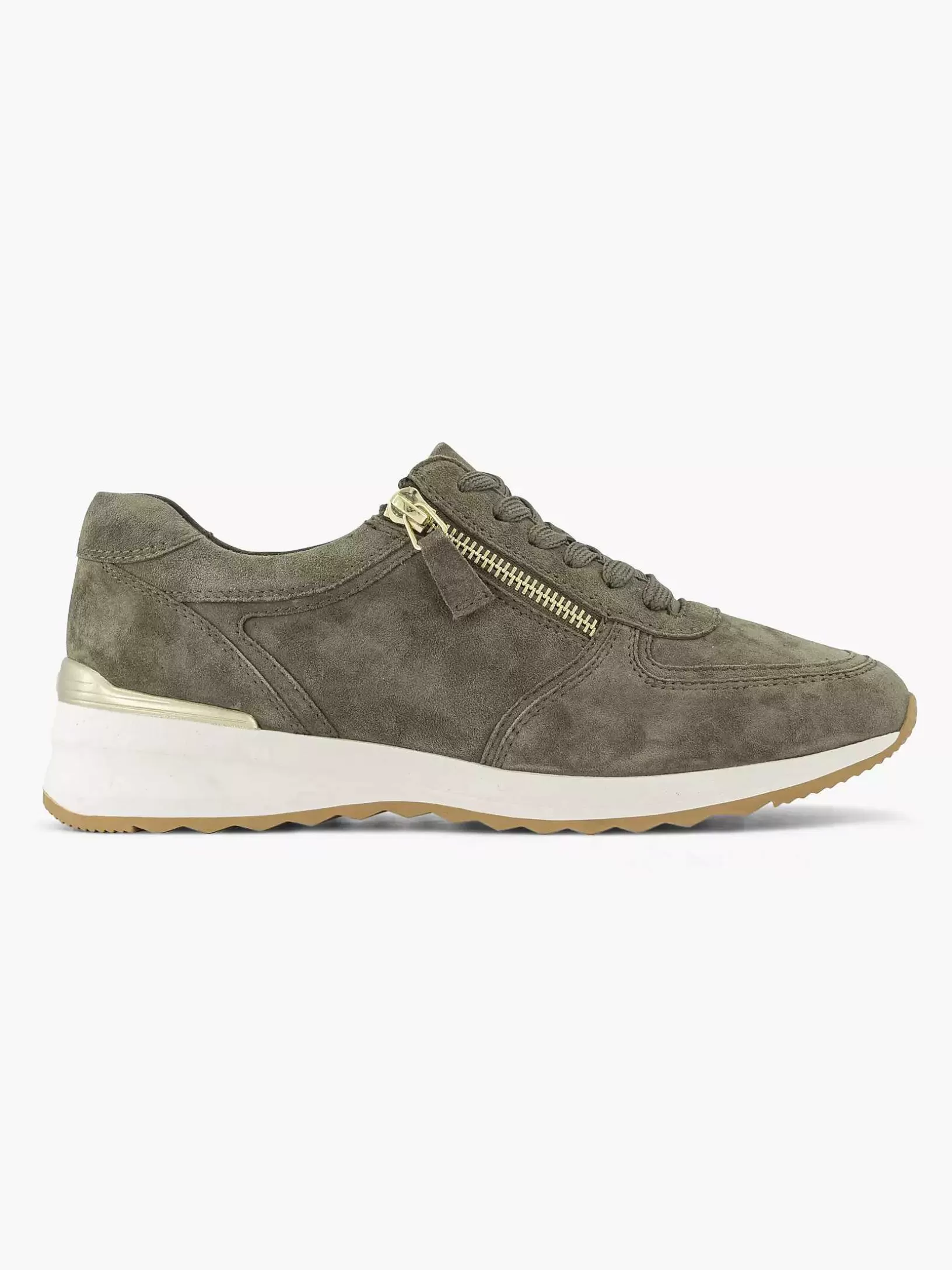 Ladies Medicus Dark Green Leather Comfort Sneaker