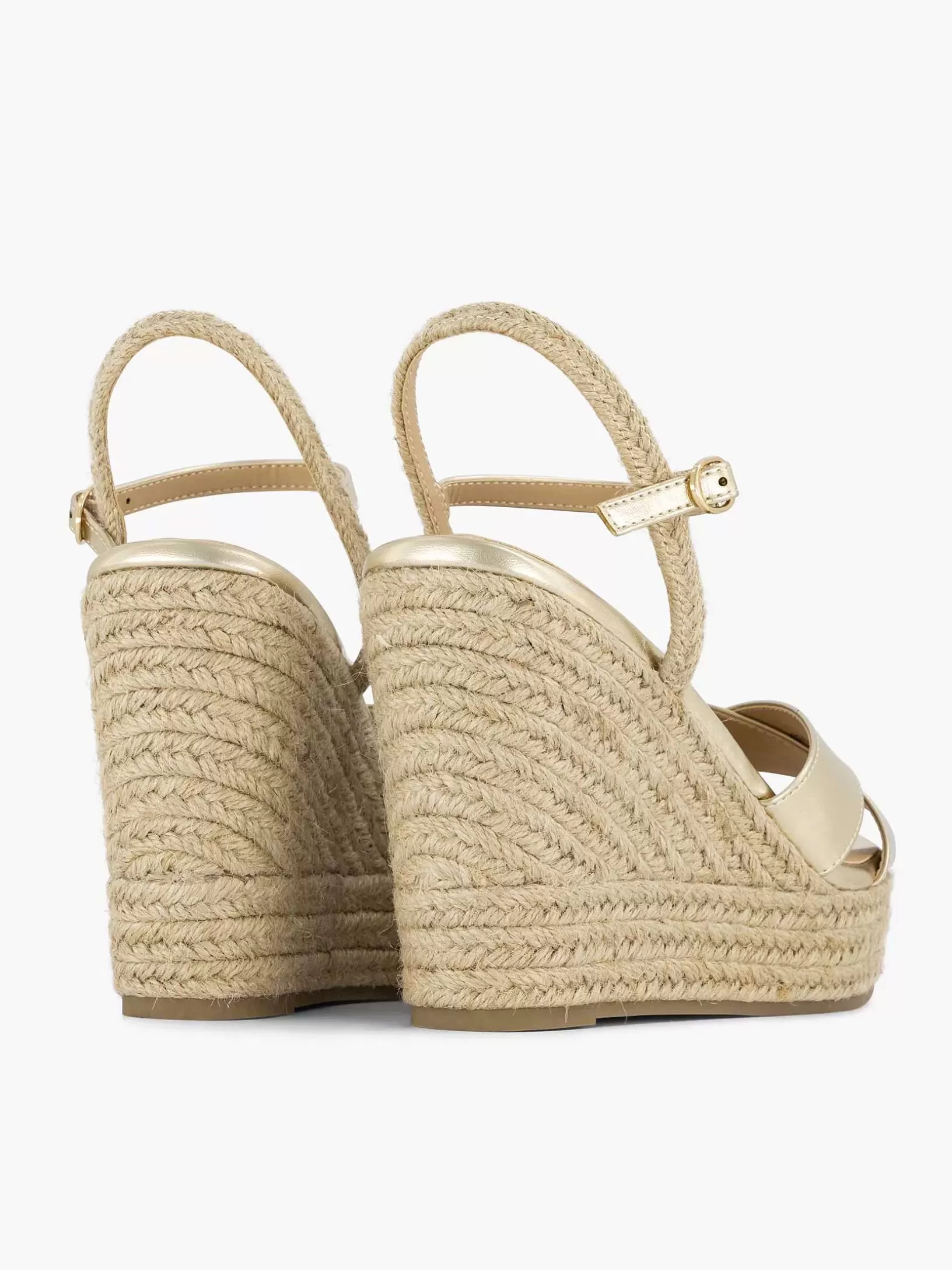 Ladies Graceland Gold Espadrille Wedge Heel