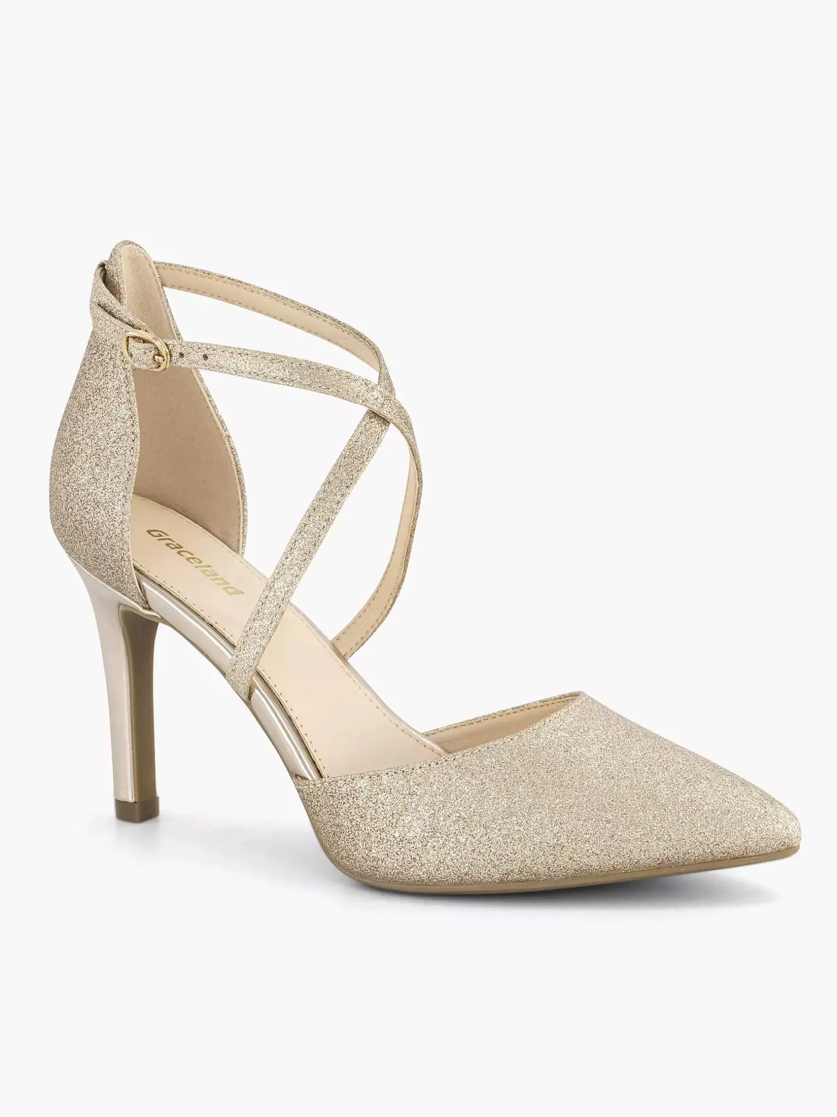 Ladies Graceland Gold Pump Glitter