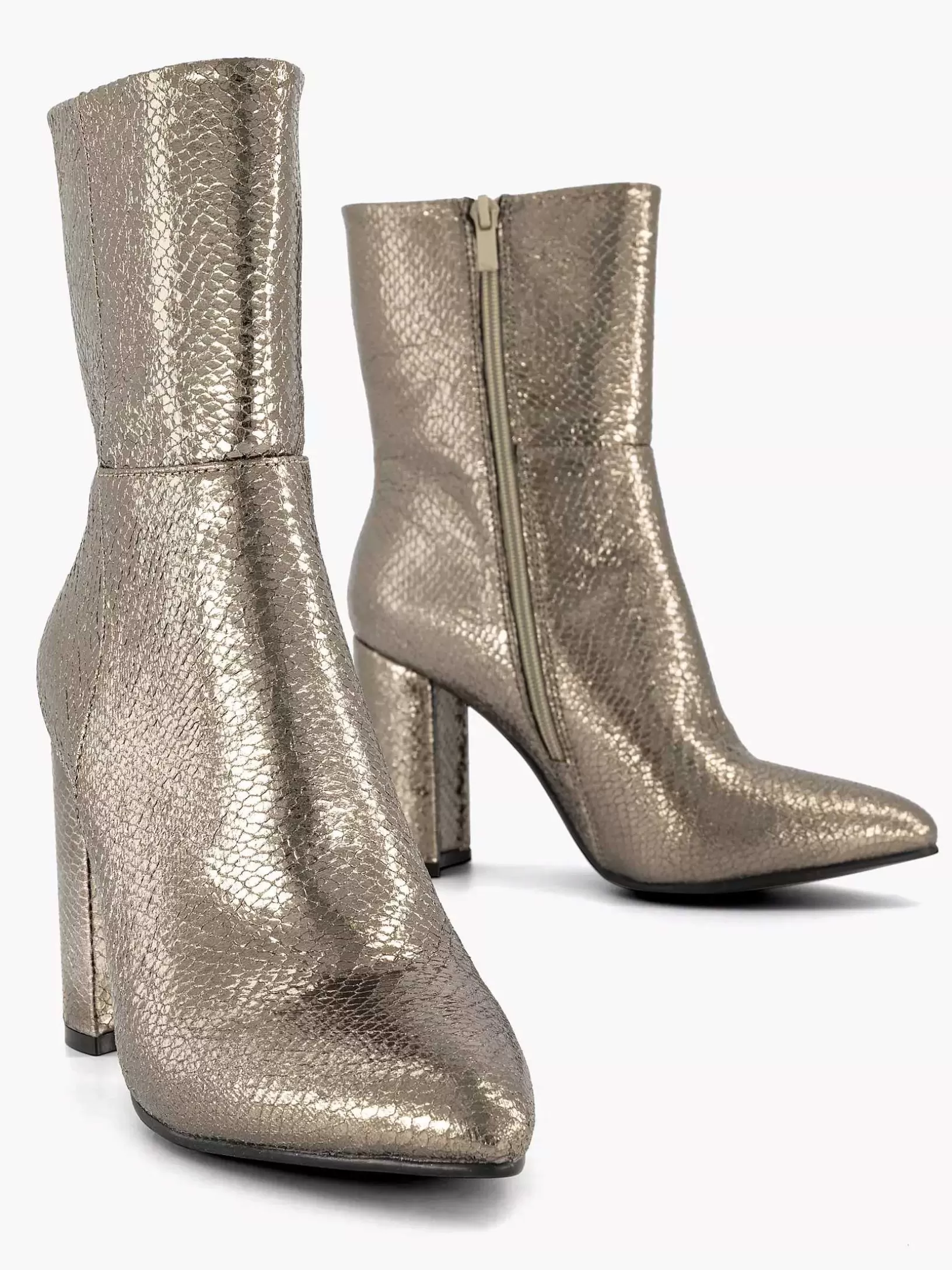 Ladies Oxmox Golden Ankle Boot Snake Print