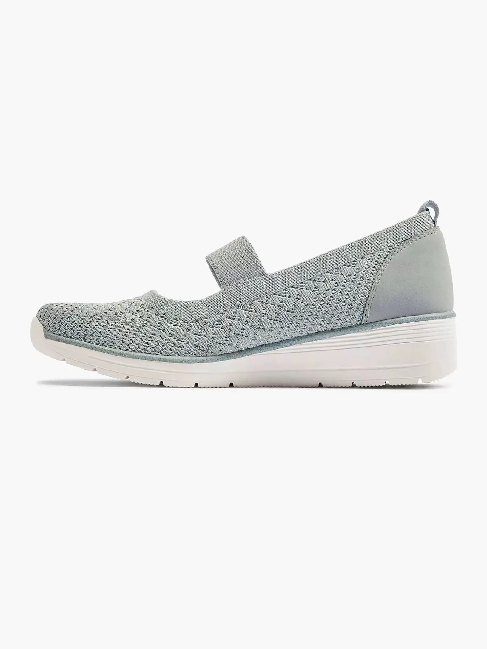 Ladies Easy Street Gray Slip-On Wedge Heel