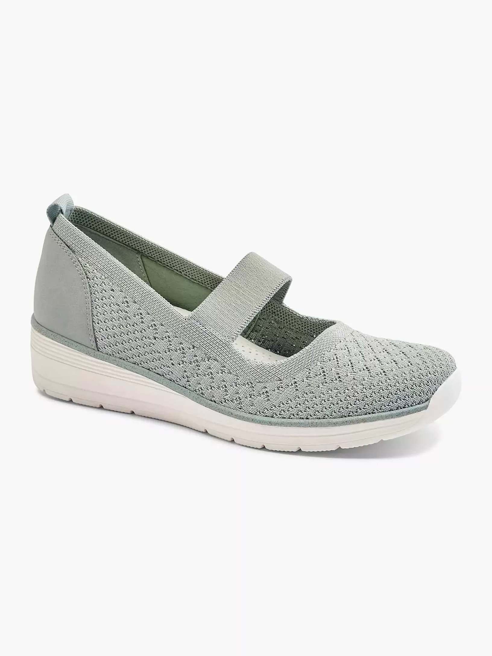 Ladies Easy Street Gray Slip-On Wedge Heel