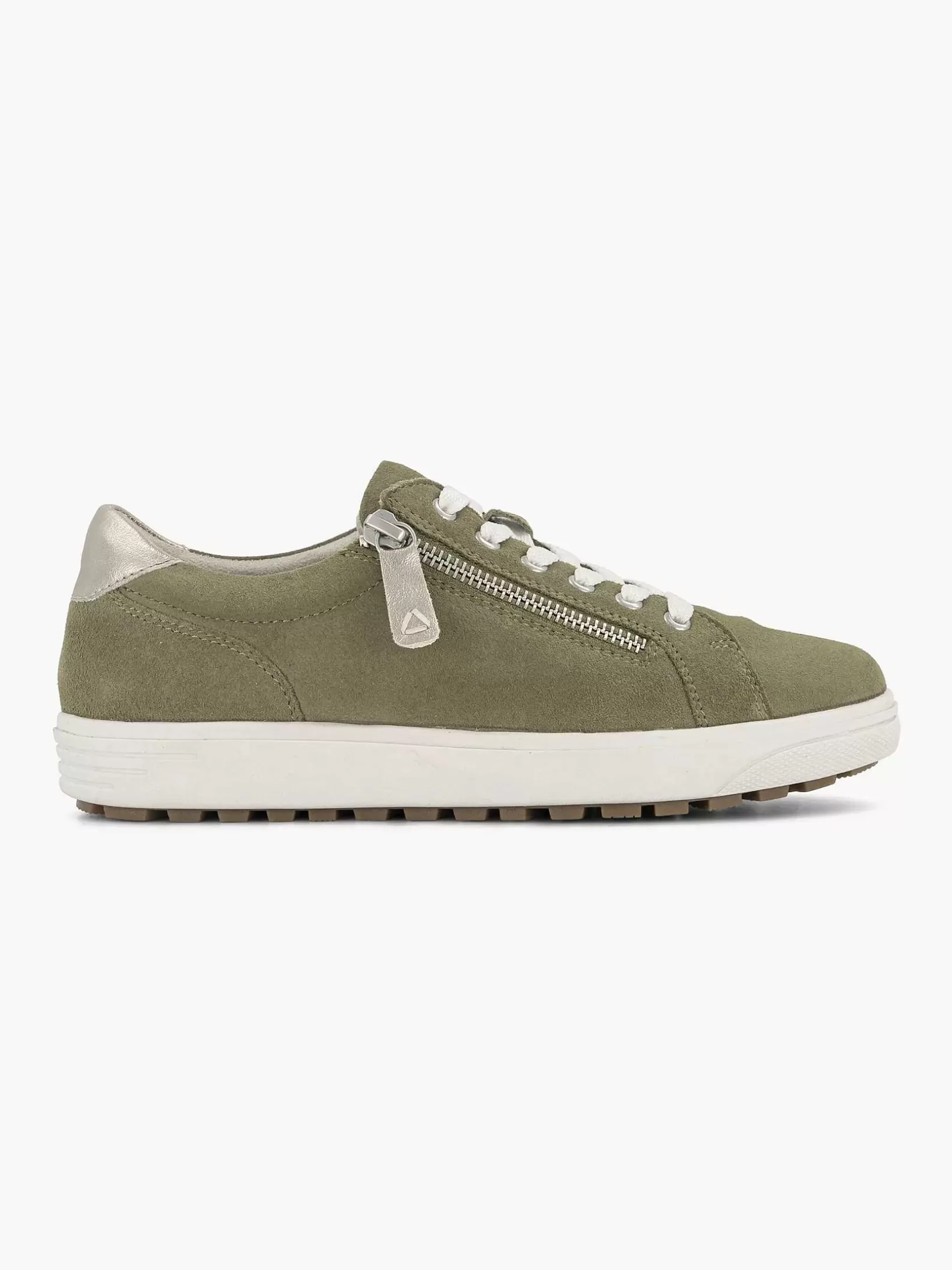 Ladies Medicus Green Leather Comfort Sneaker