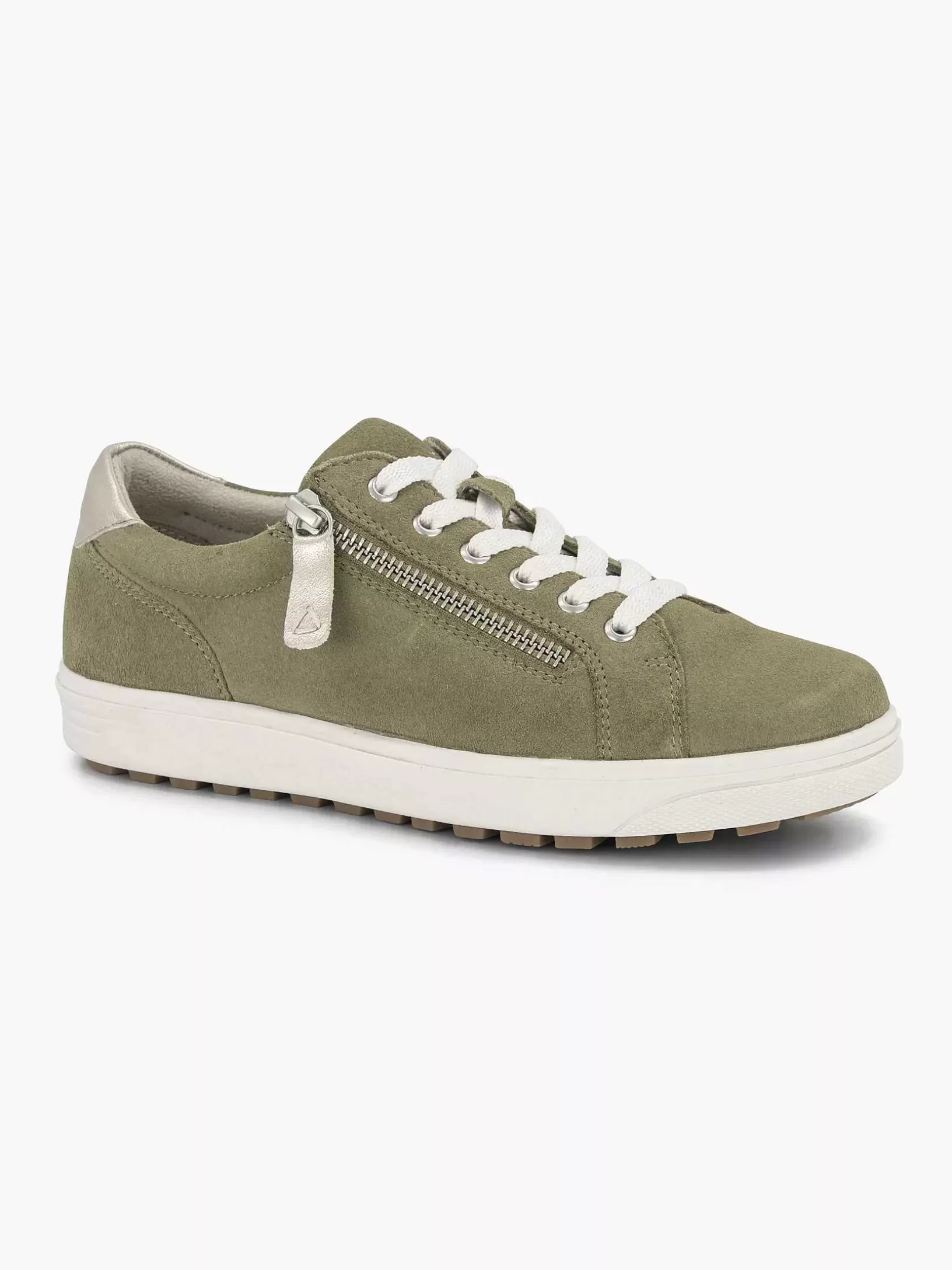 Ladies Medicus Green Leather Comfort Sneaker