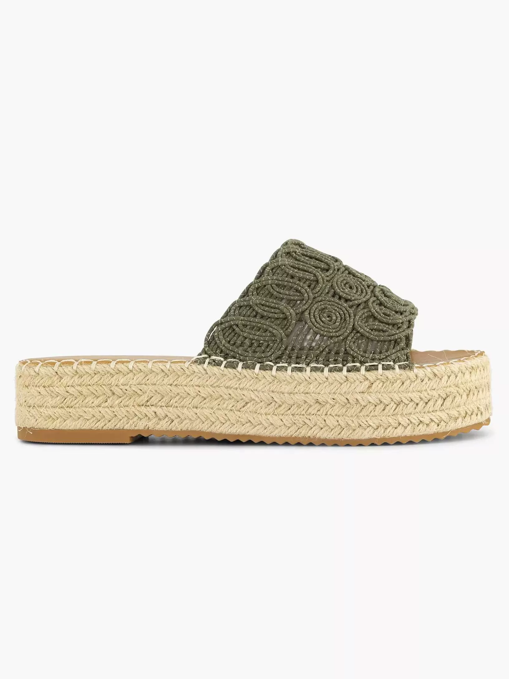 Ladies Graceland Khaki Platform Slipper