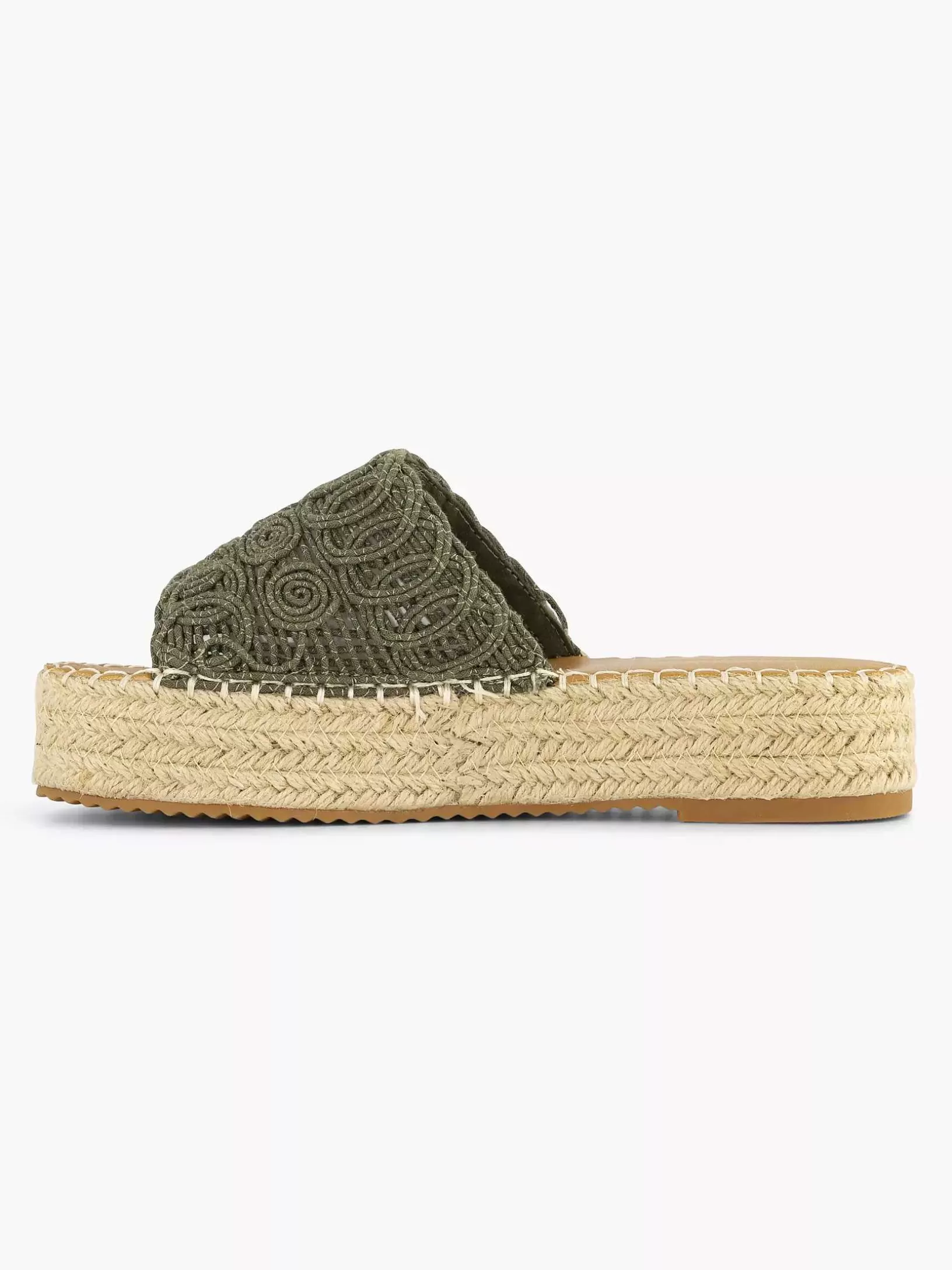 Ladies Graceland Khaki Platform Slipper