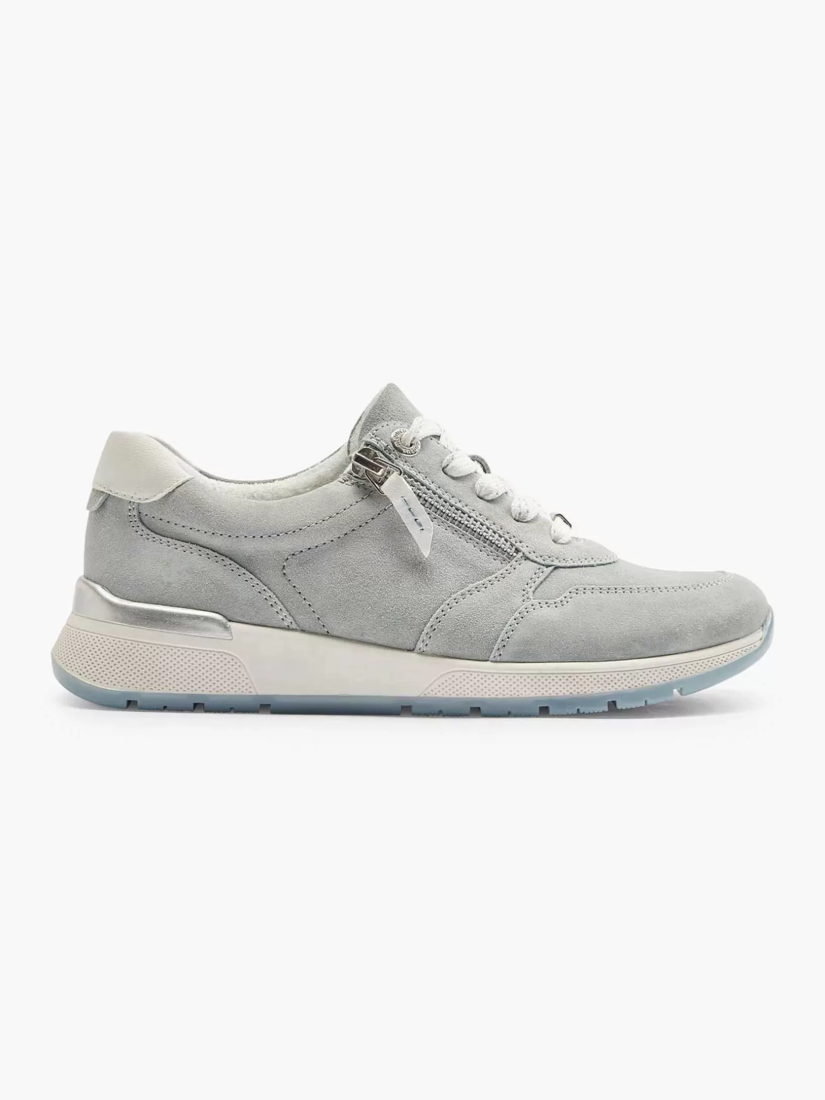 Ladies Medicus Light Blue Leather Sneaker