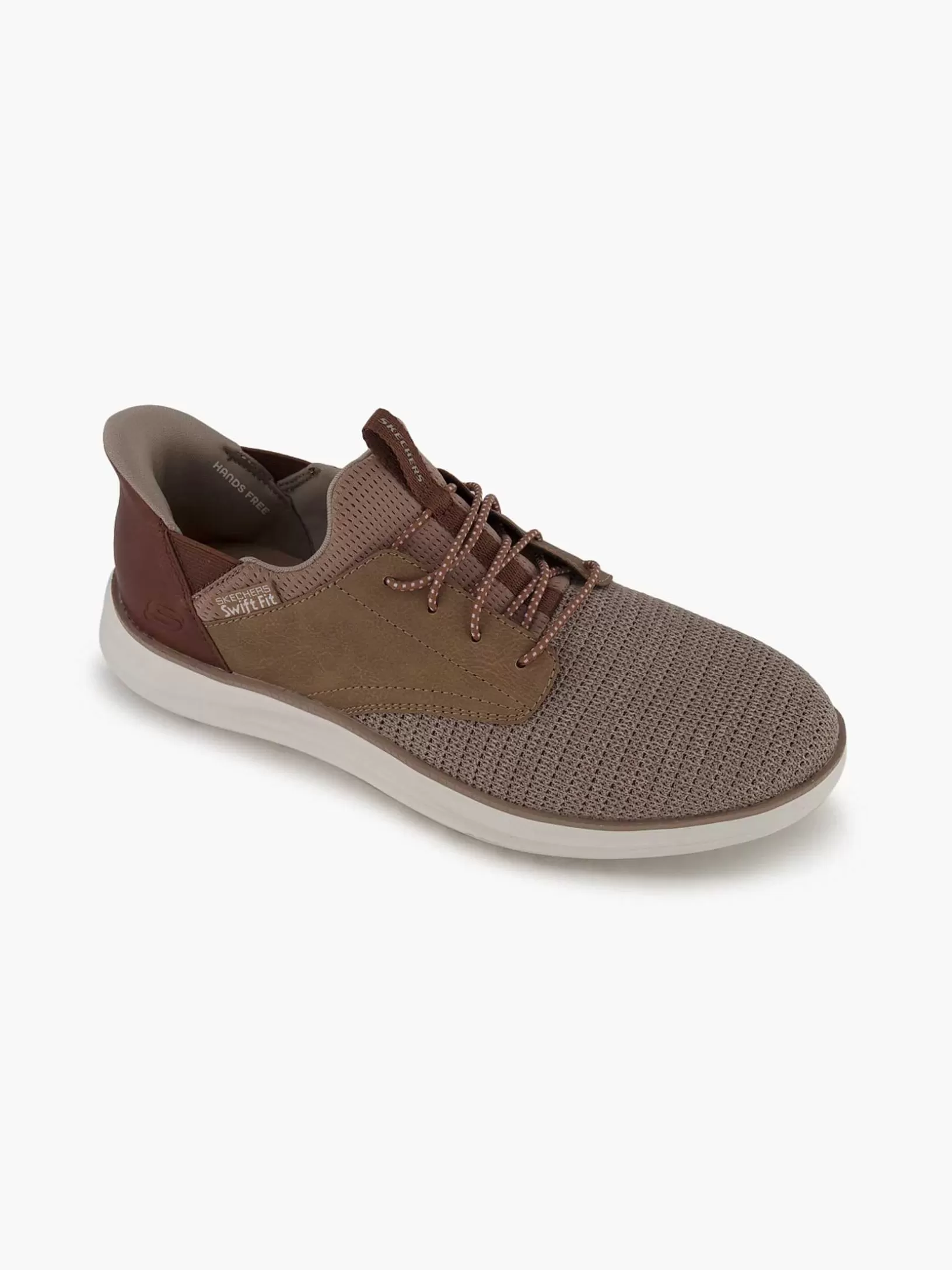 Gentlemen Skechers Light Brown Sneaker Swift Fit - Hands Free Memory Foam