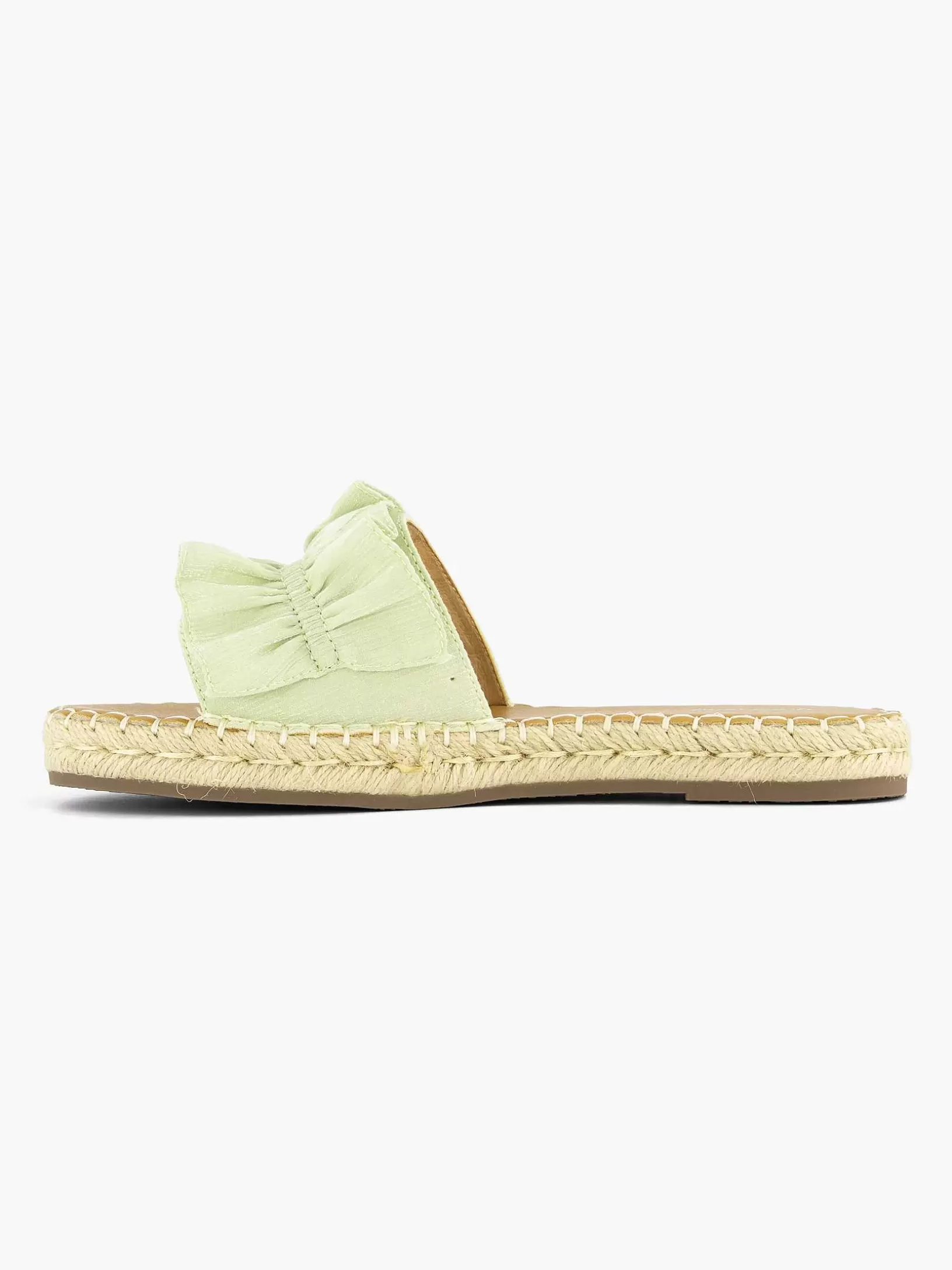 Ladies Graceland Light Green Slipper Ruffles