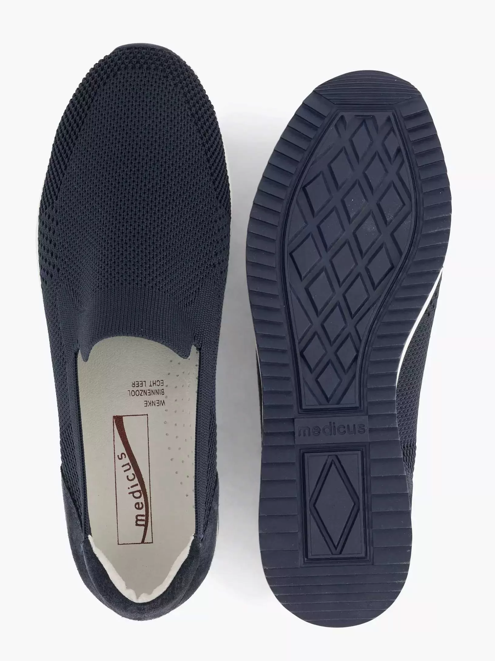 Ladies Medicus Navy Blue Comfort Slip-On