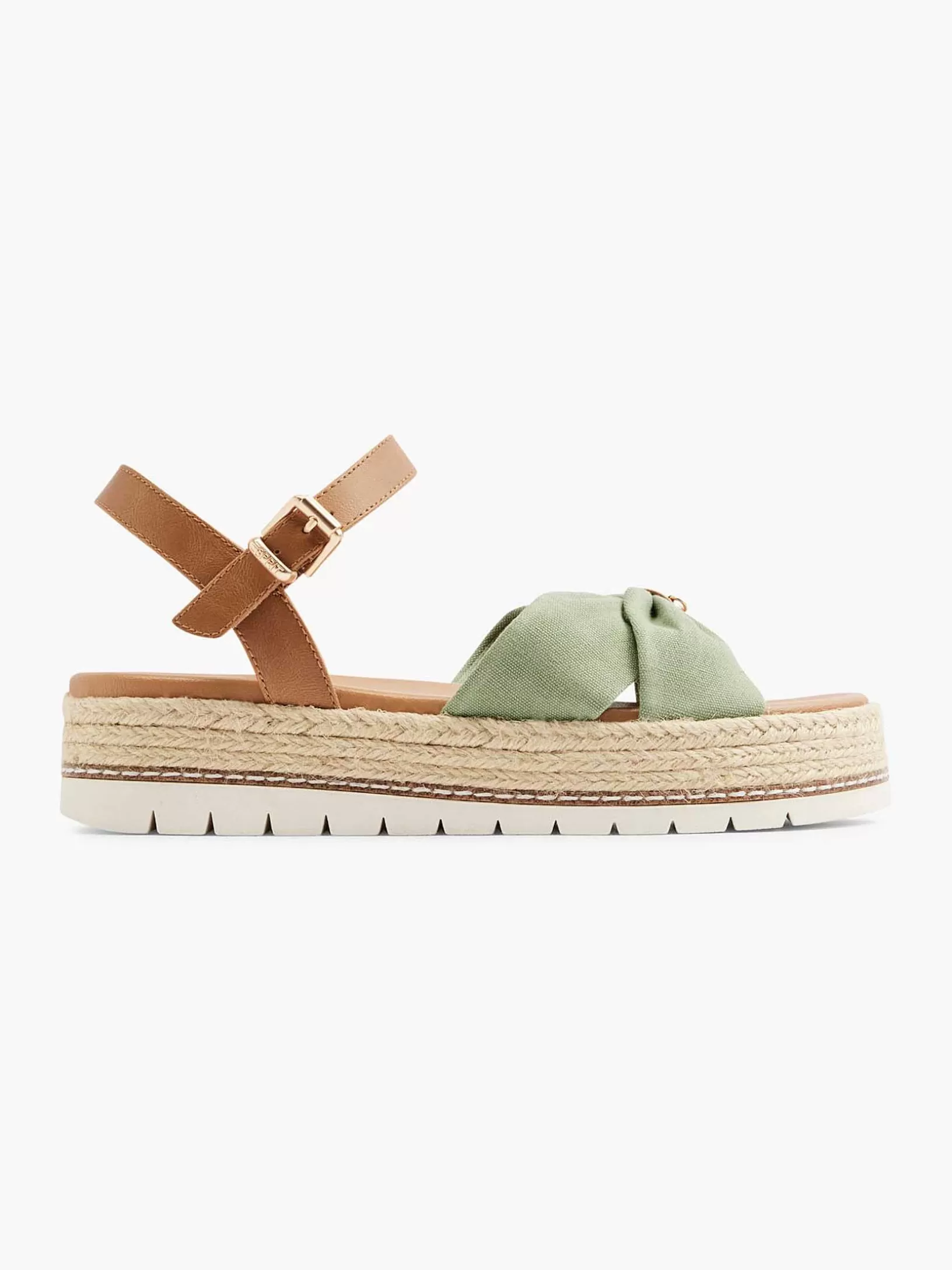 Ladies Esprit Olive Platform Sandal