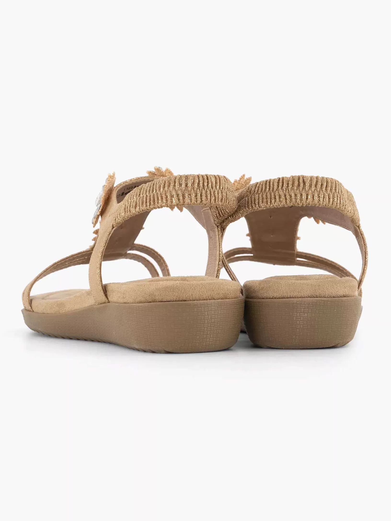 Ladies Easy Street Rose Gold Comfort Sandal Stones