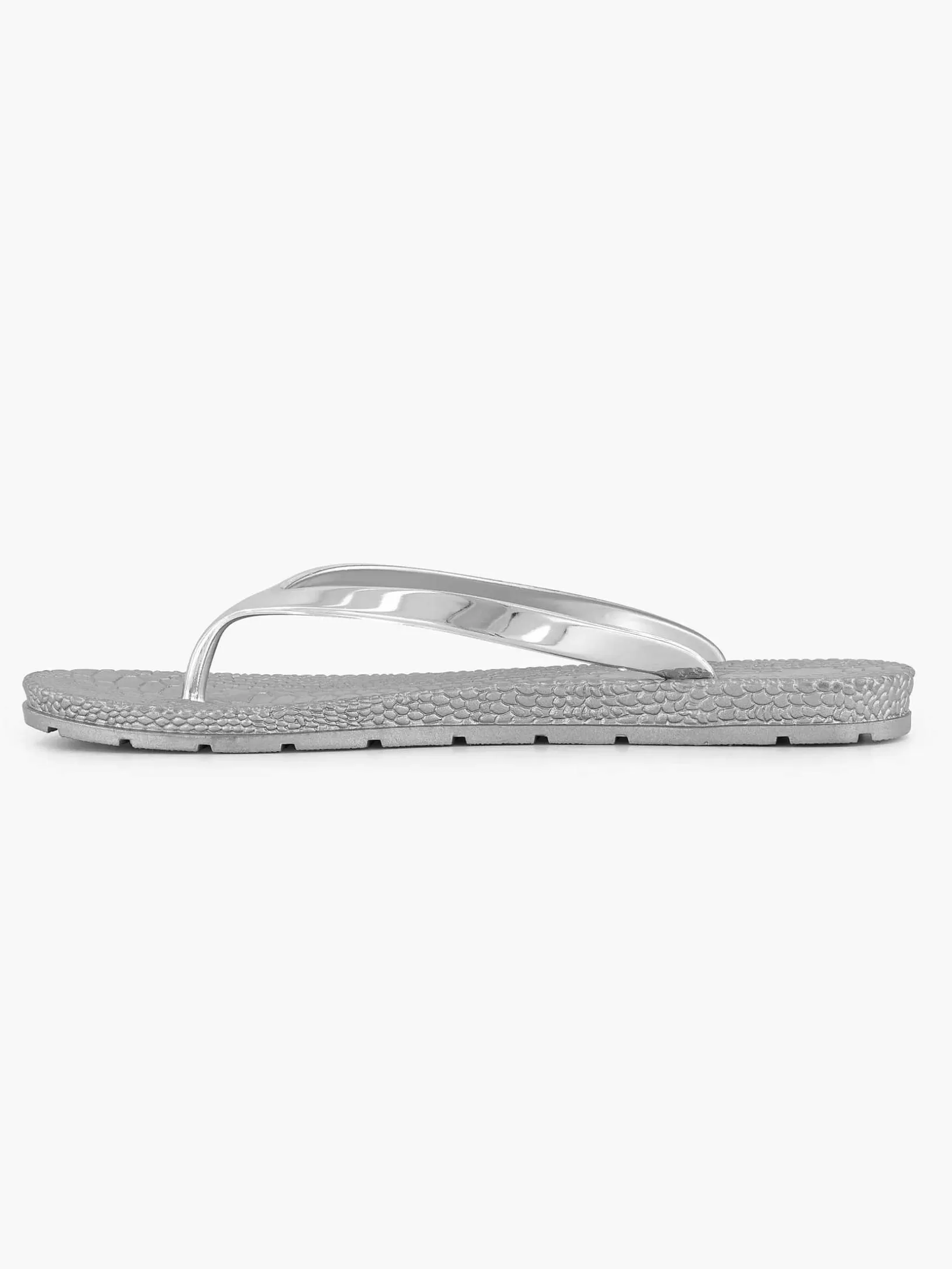 Ladies Blue Fin Silver Flip-Flops