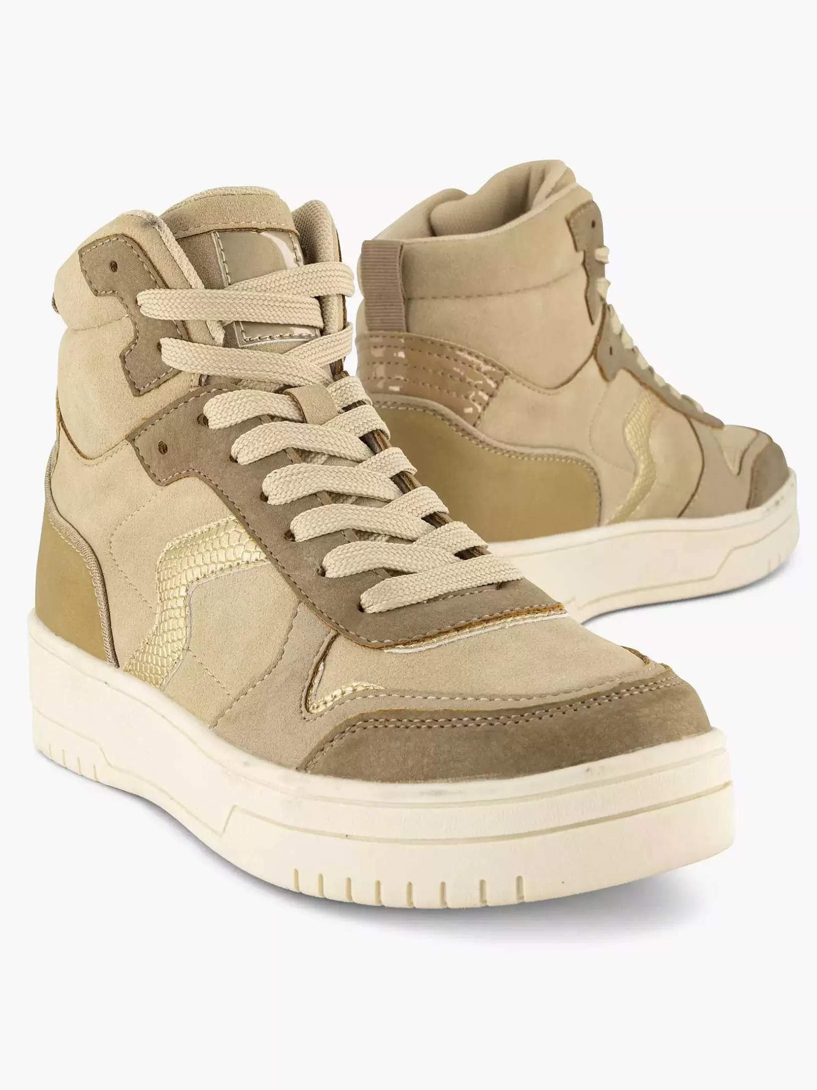 Ladies Oxmox Taupe High Sneaker