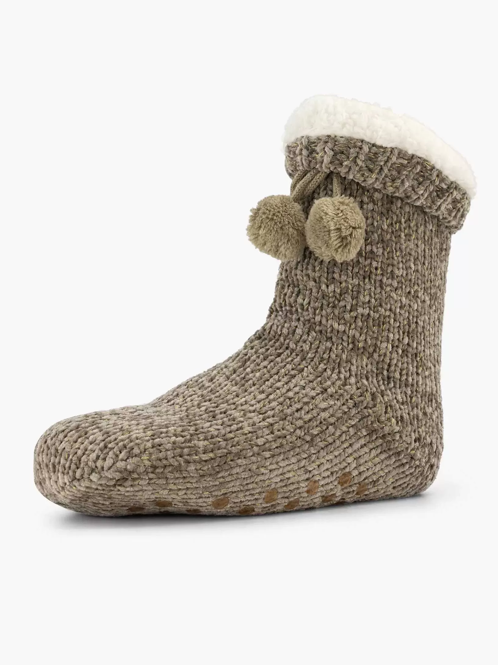 Ladies vanHaren Taupe House Sock 36-41