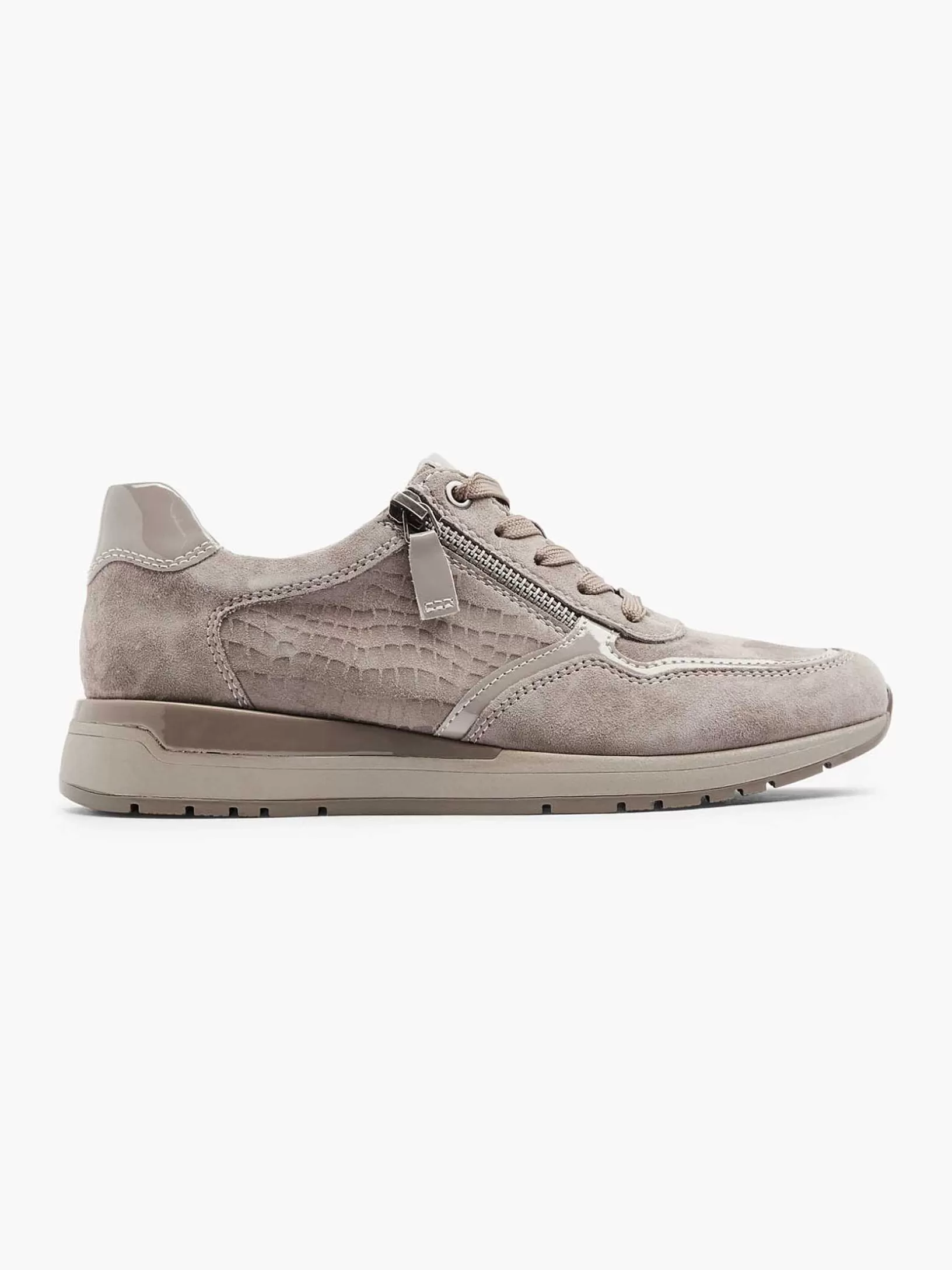 Ladies Medicus Taupe Leather Comfort Sneaker