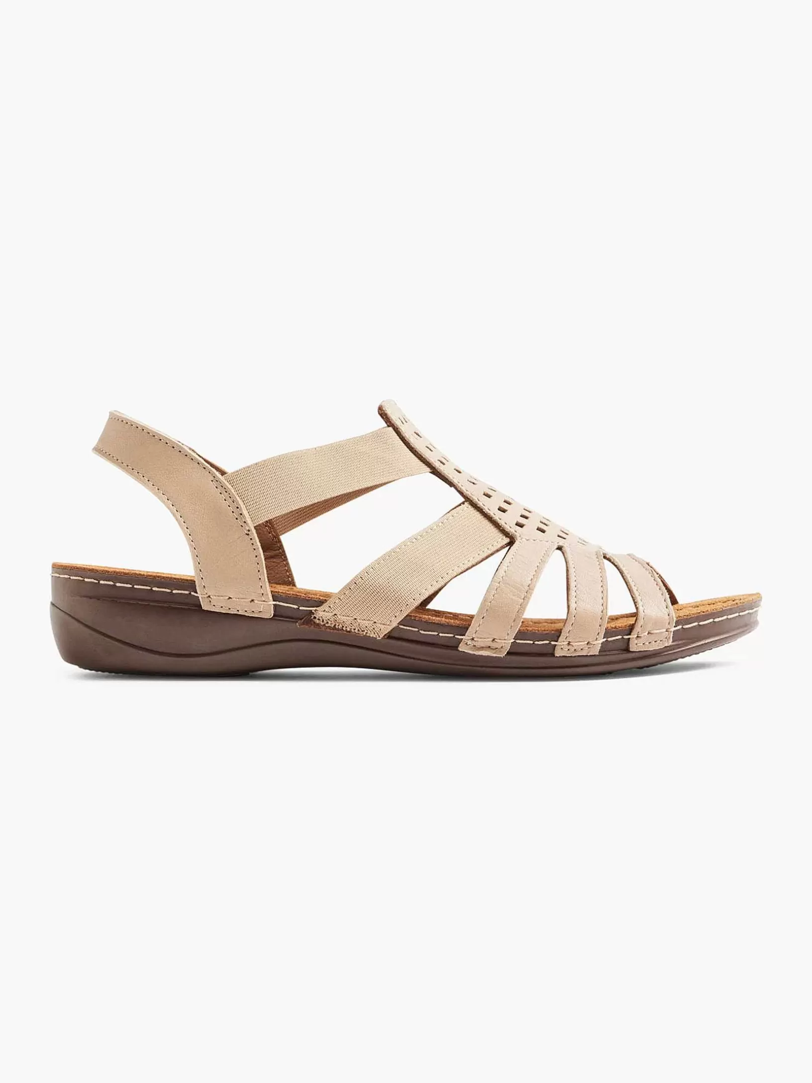 Ladies Easy Street Taupe Leather Sandal