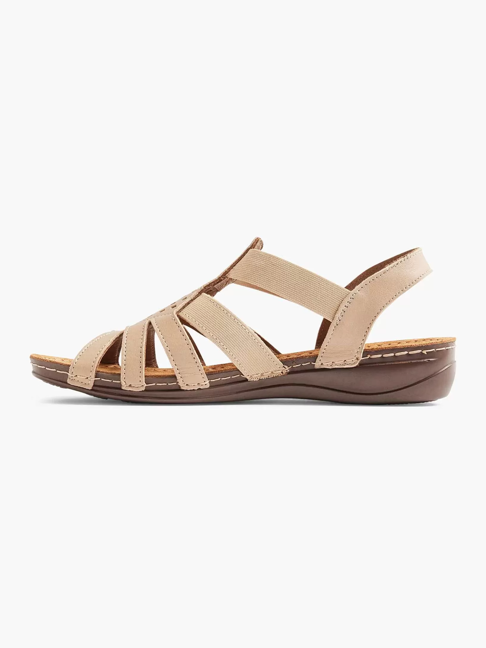 Ladies Easy Street Taupe Leather Sandal