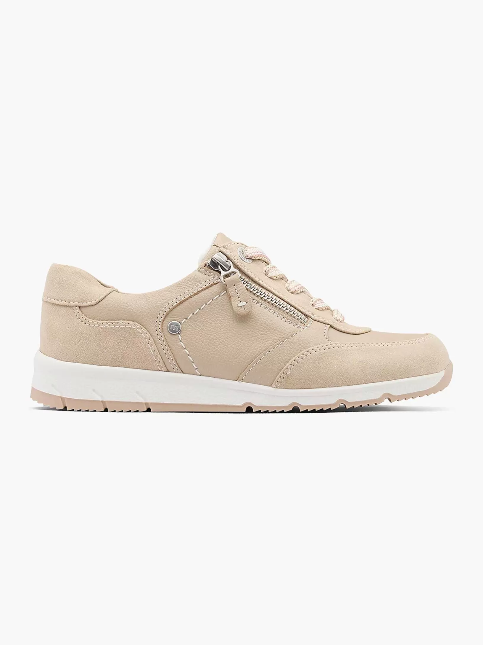 Ladies Medicus Taupe Leather Sneaker