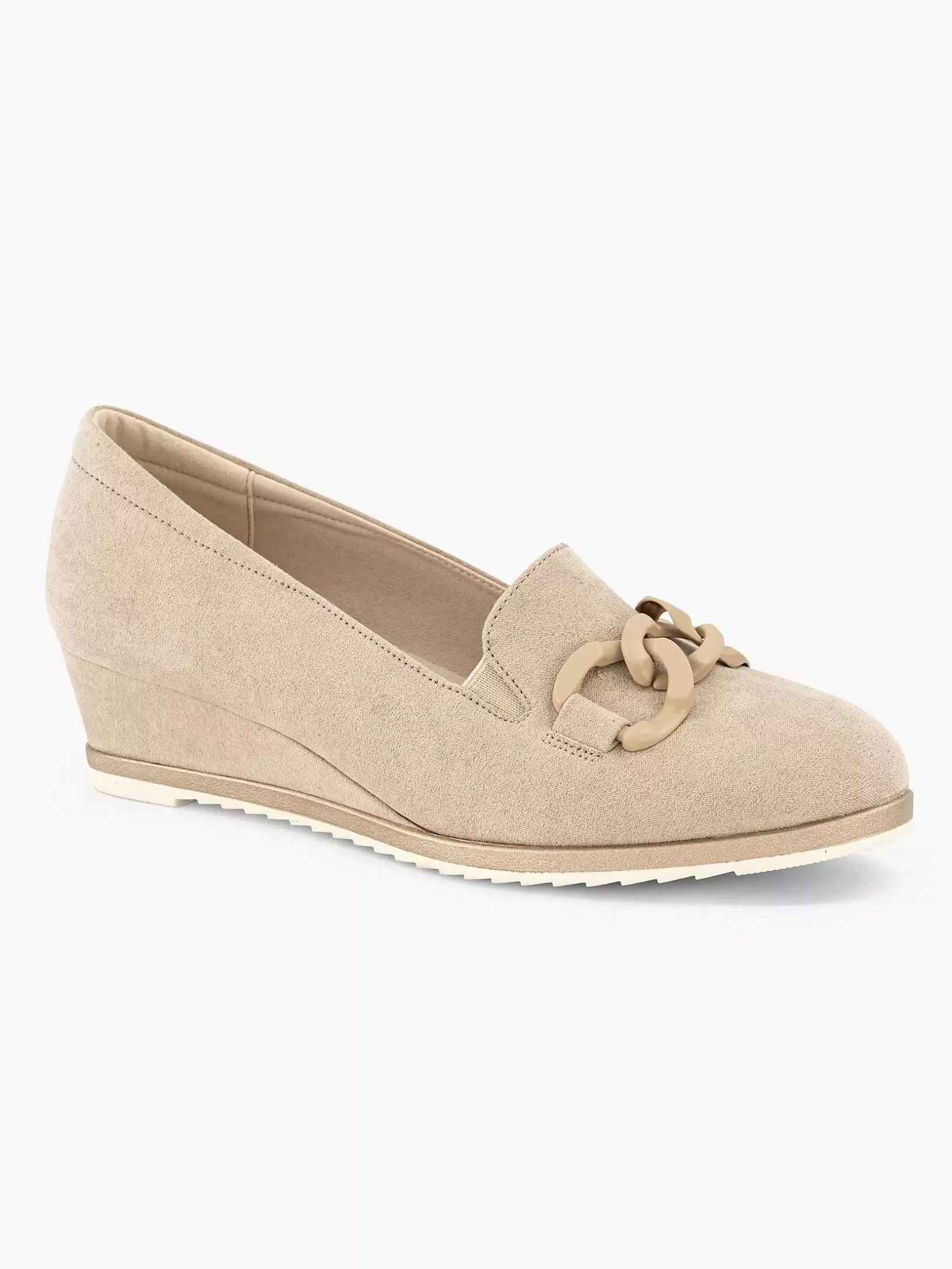 Ladies Graceland Taupe Pump Wedge Heel