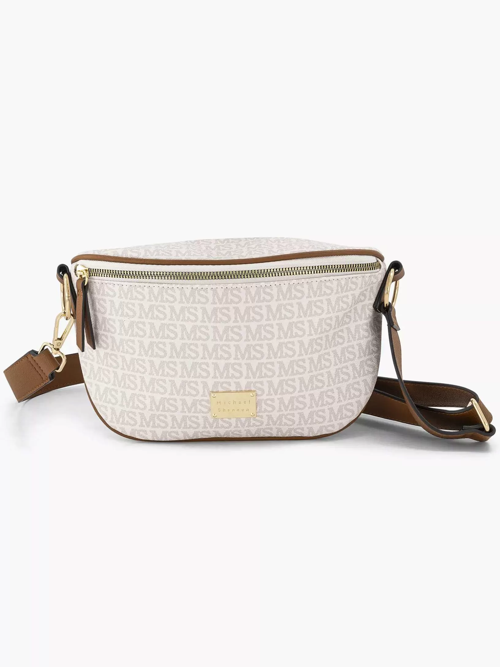 Ladies Michael Shannon White Belt Bag Print