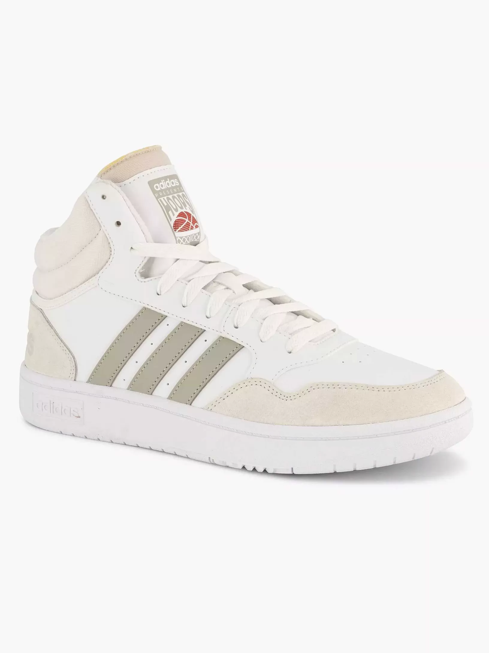 Gentlemen adidas White Hoops 3.0 Mid